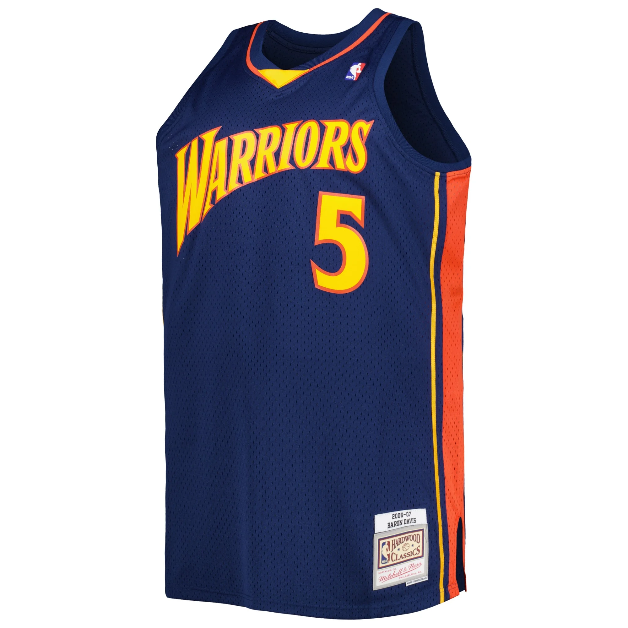 Men's Mitchell & Ness Baron Davis Navy Golden State Warriors Big & Tall Hardwood Classics 2006/07 Swingman Jersey