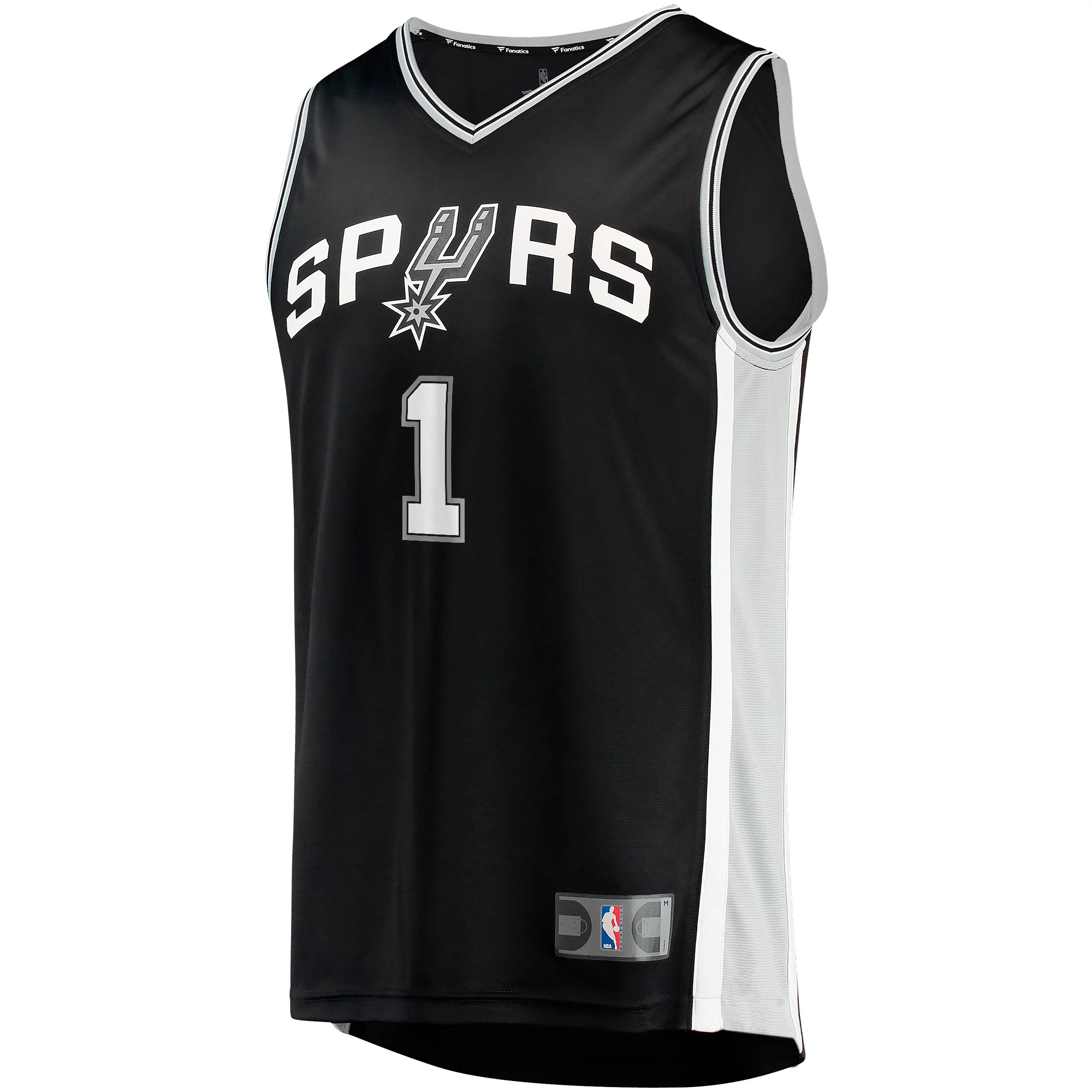 Youth Fanatics Victor Wembanyama Black San Antonio Spurs Fast Break Replica Jersey - Icon Edition