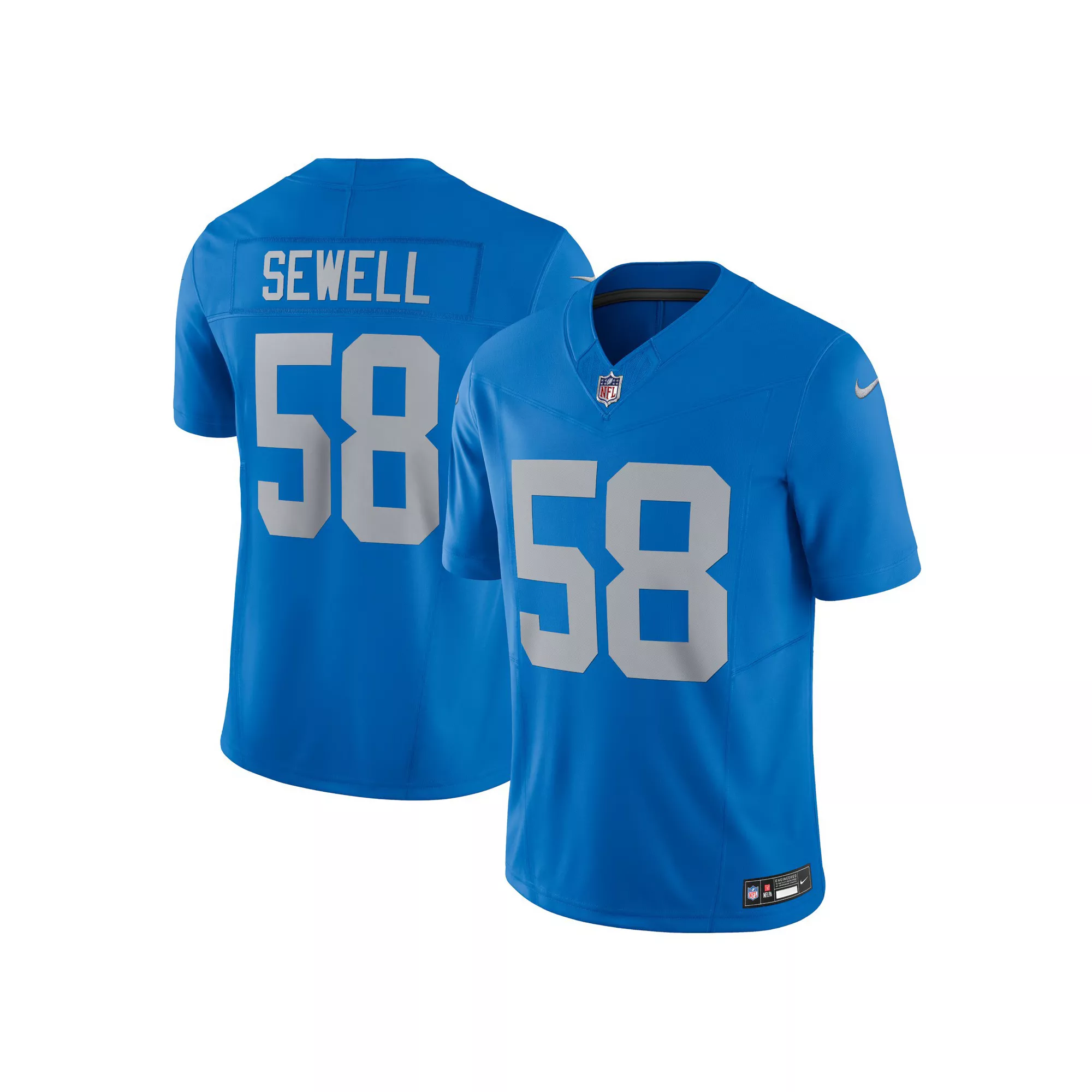 Men's Nike Penei Sewell Blue Detroit Lions Vapor F.U.S.E. Alternate Limited Jersey