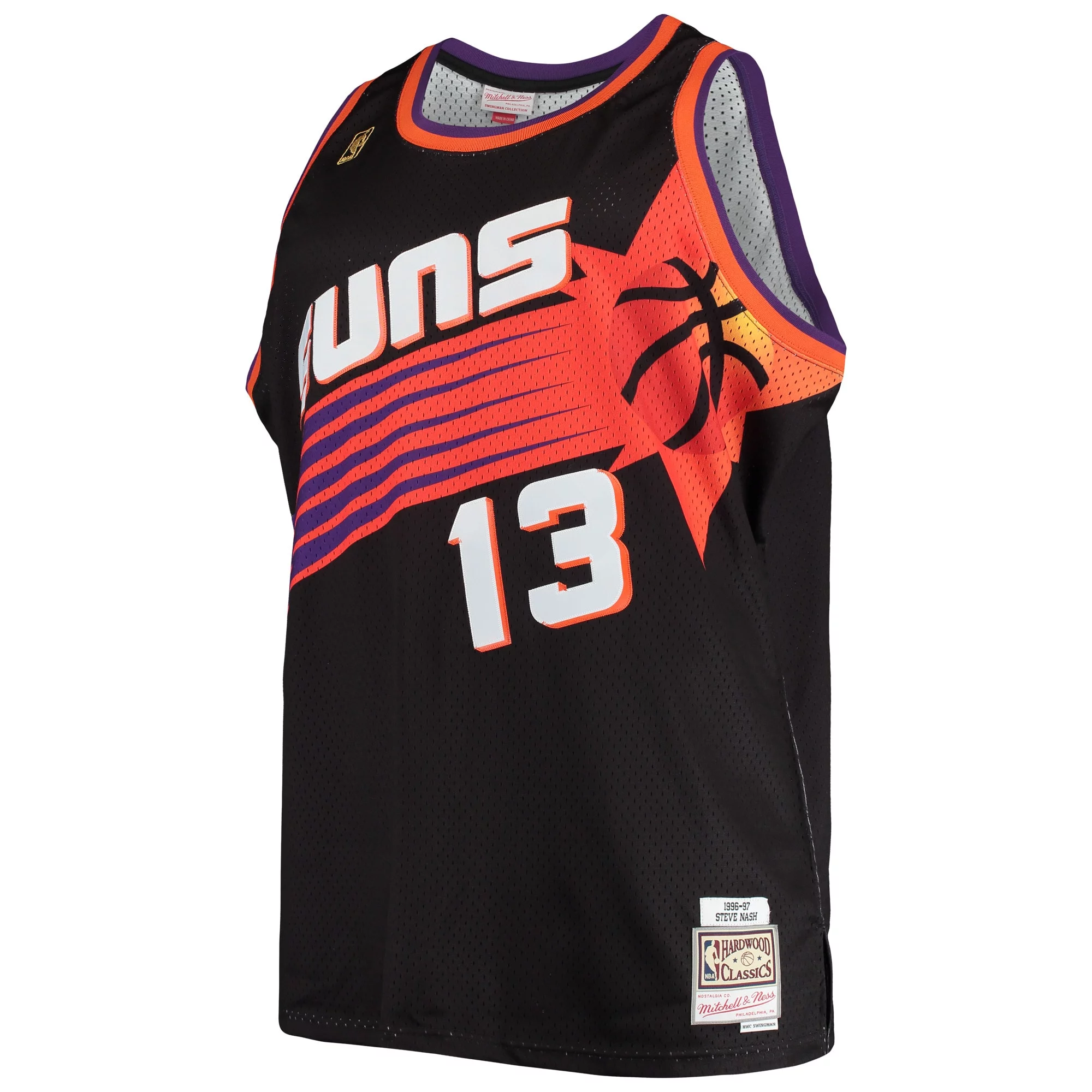 Men's Mitchell & Ness Steve Nash Black Phoenix Suns 1996/97 Big & Tall Hardwood Classics Swingman Jersey