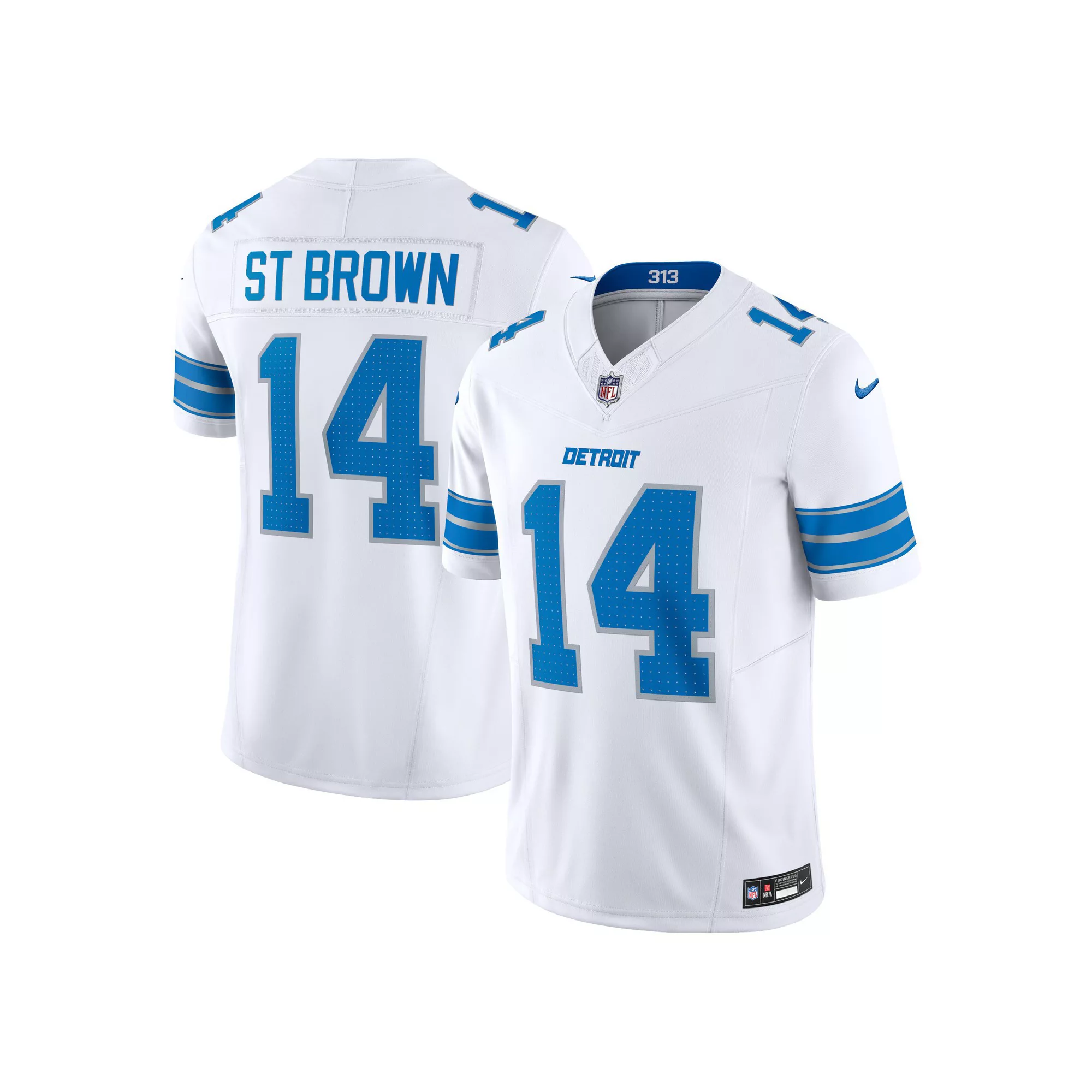 Men's Nike Amon-Ra St. Brown White Detroit Lions Vapor F.U.S.E. Limited Jersey