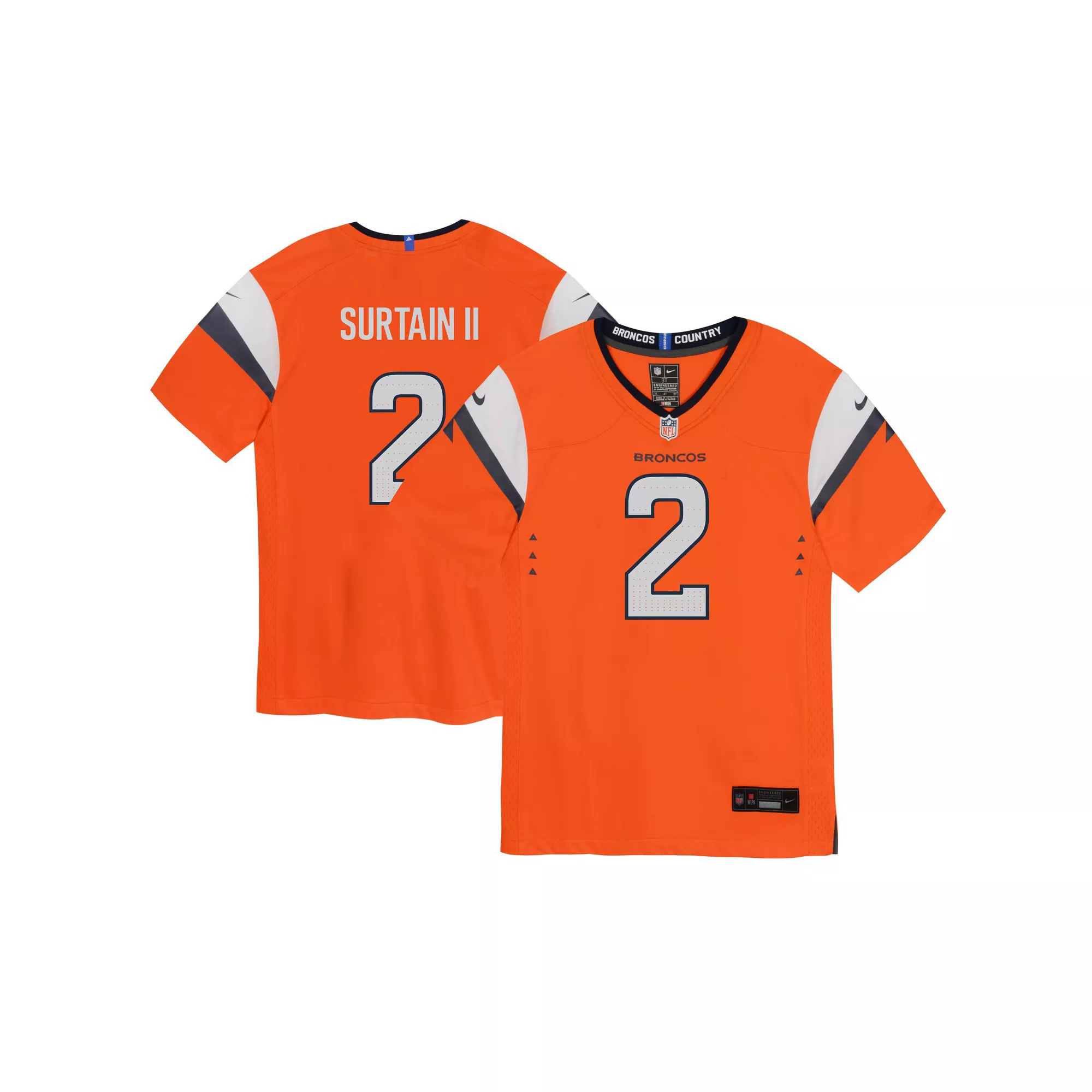 Preschool Nike Patrick Surtain II Orange Denver Broncos Game Jersey