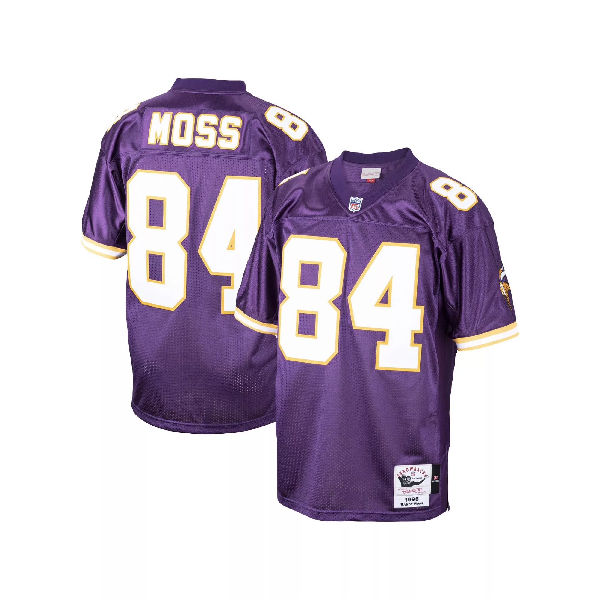 Men's Mitchell & Ness Randy Moss Purple Minnesota Vikings 1998 Authentic Throwback Retired Player Jersey
