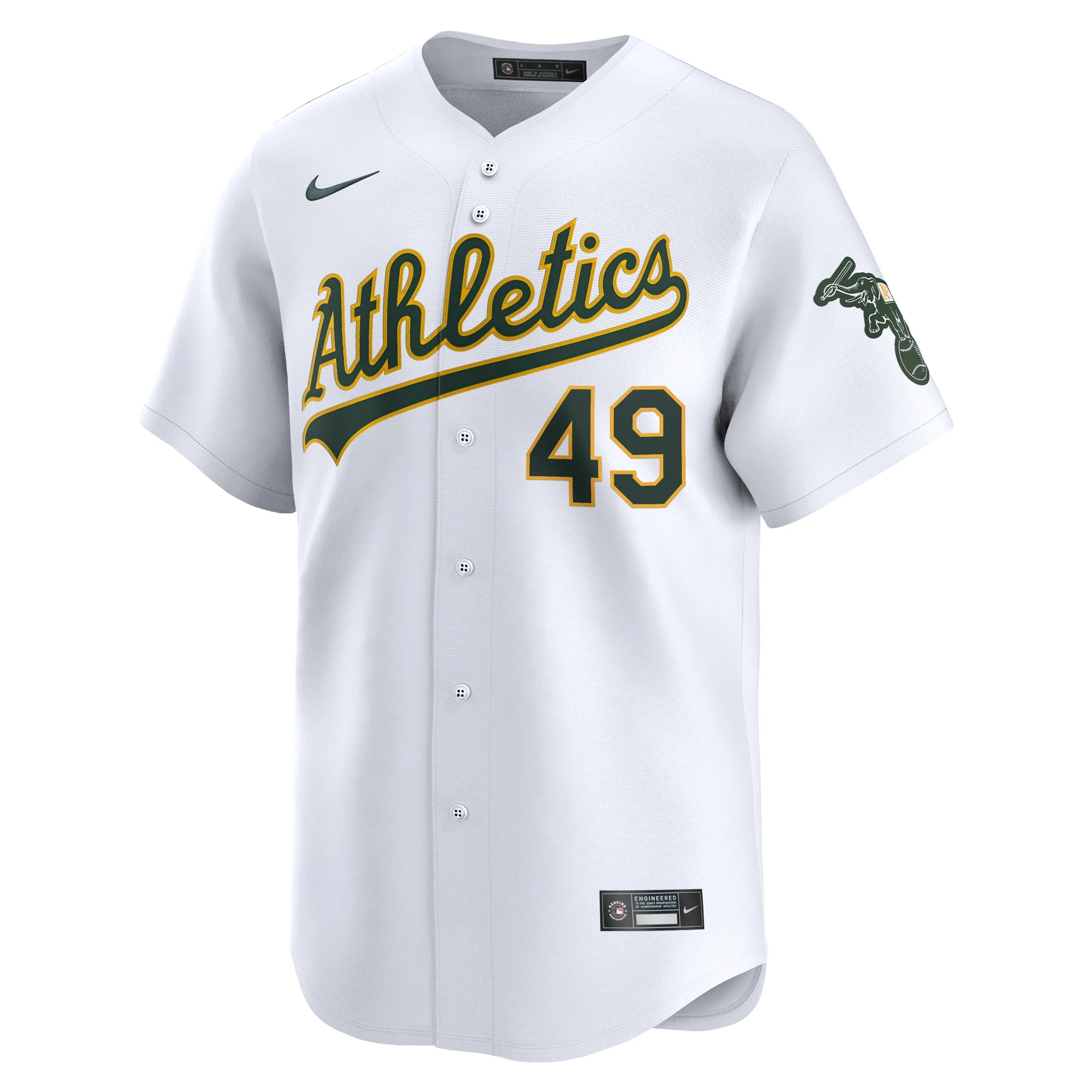Men's Nike Ryan Noda White Oakland Athletics Home Limited Player Jersey