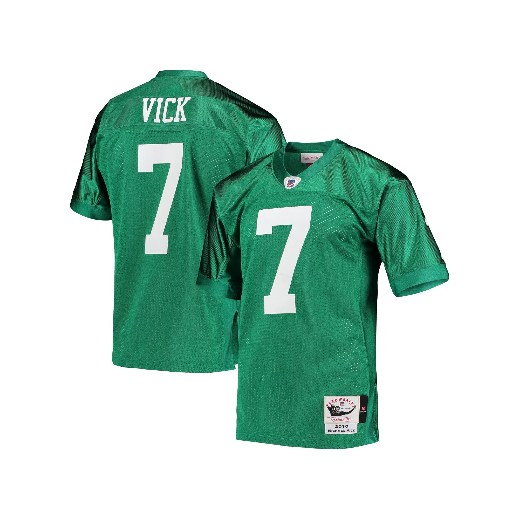 Men's Mitchell & Ness Michael Vick Kelly Green Philadelphia Eagles 2010 Authentic Throwback Retired Player Jersey