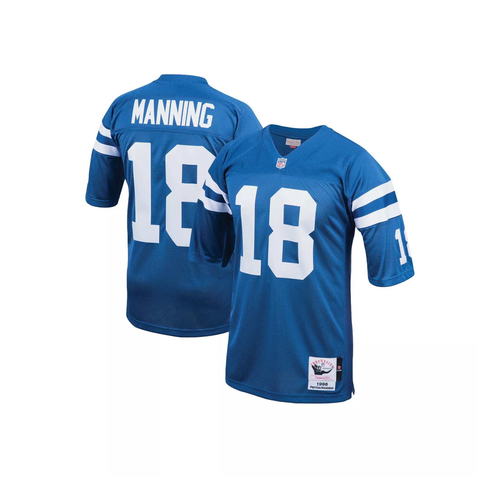Men's Mitchell & Ness Peyton Manning Royal Indianapolis Colts 1998 Authentic Throwback Retired Player Jersey