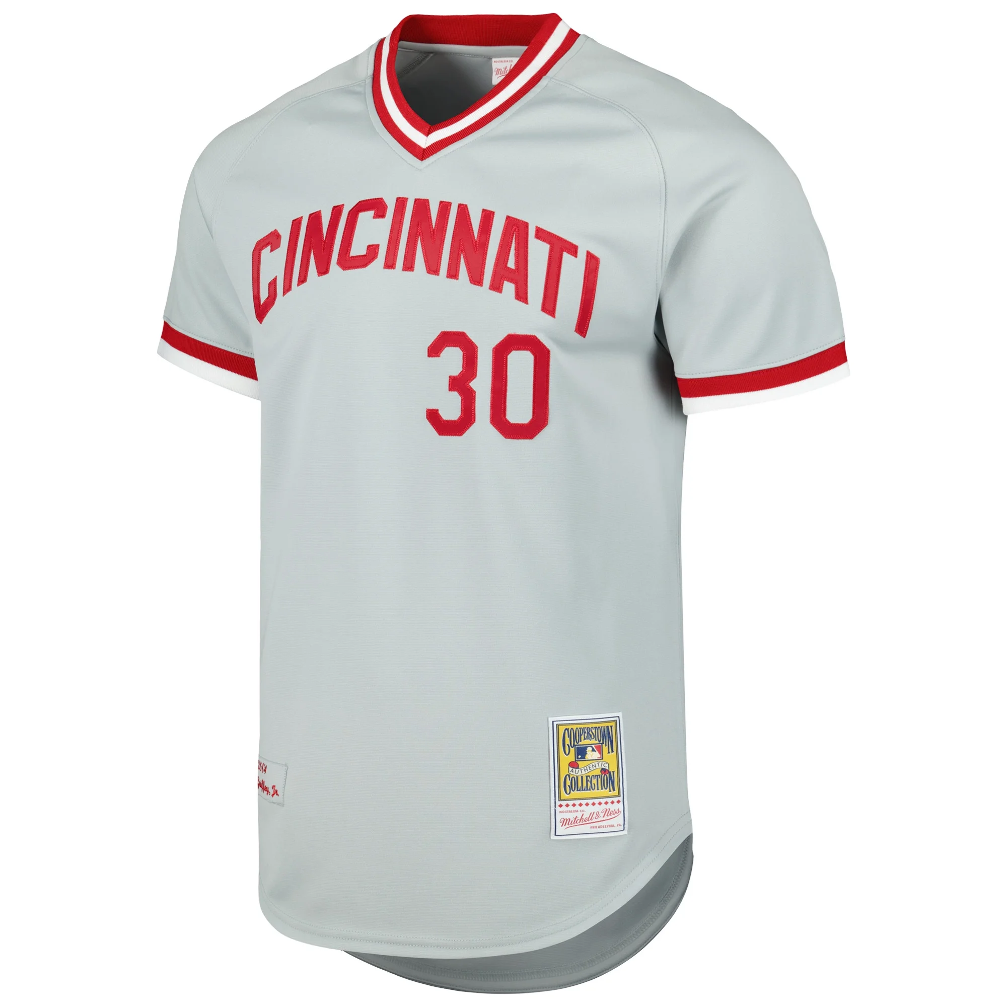 Men's Mitchell & Ness Ken Griffey Jr. Gray Cincinnati Reds 2004 Cooperstown Collection Authentic Throwback Jersey