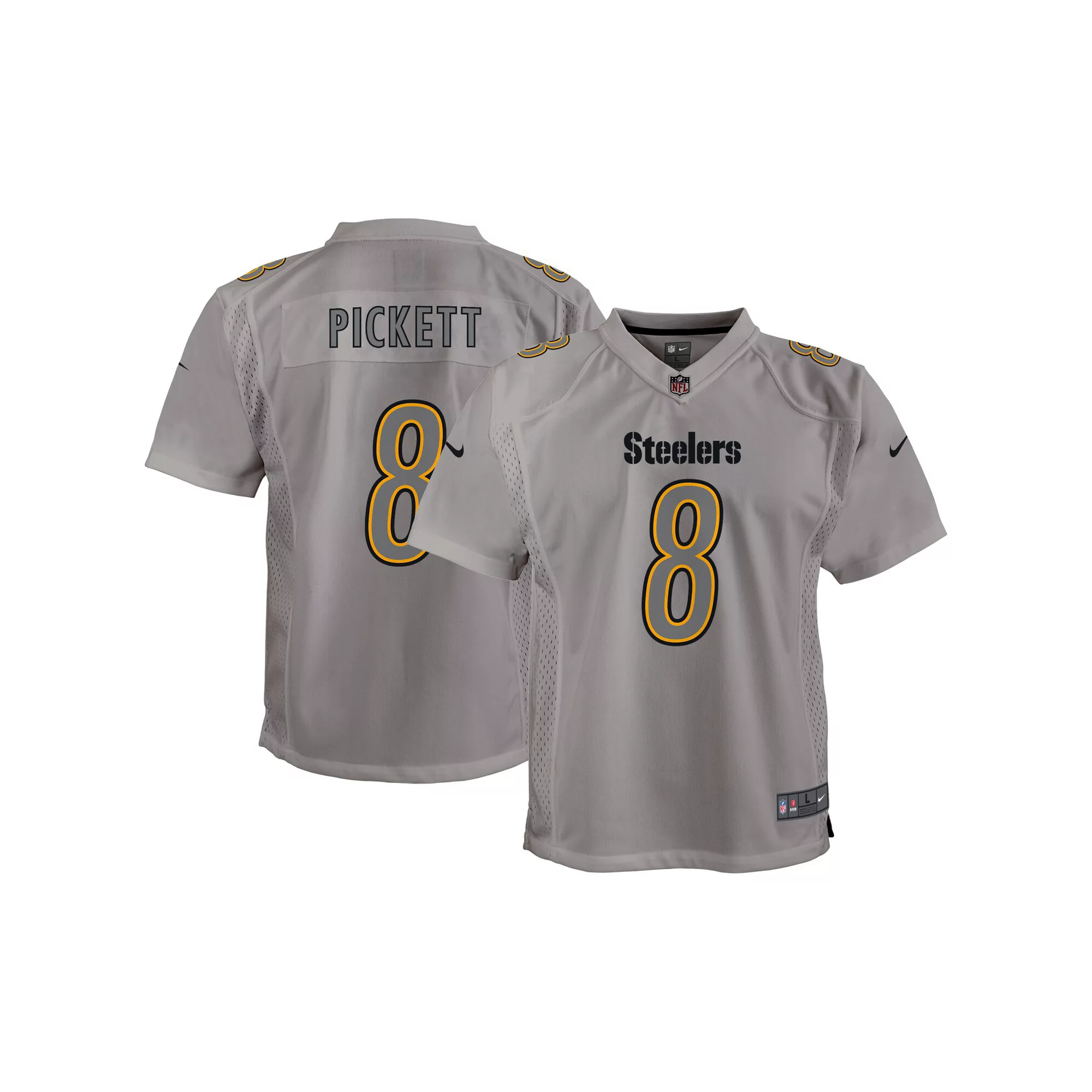 Youth Nike Kenny Pickett Gray Pittsburgh Steelers Atmosphere Game Jersey
