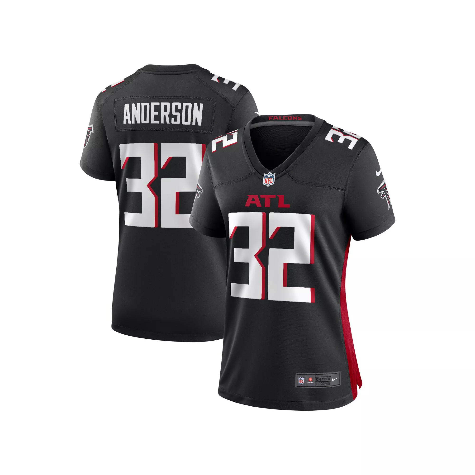 Women's Nike Jamal Anderson Black Atlanta Falcons Game Retired Player Jersey