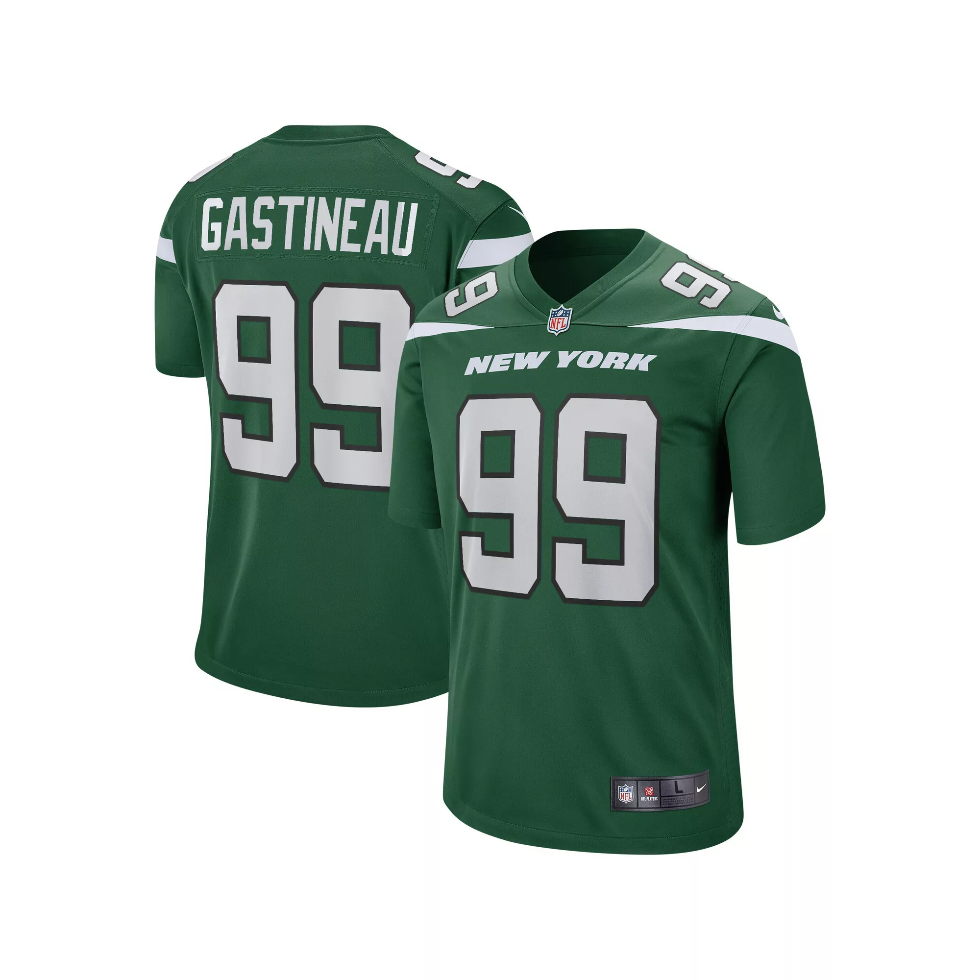 Men's Nike Mark Gastineau Gotham Green New York Jets Game Retired Player Jersey