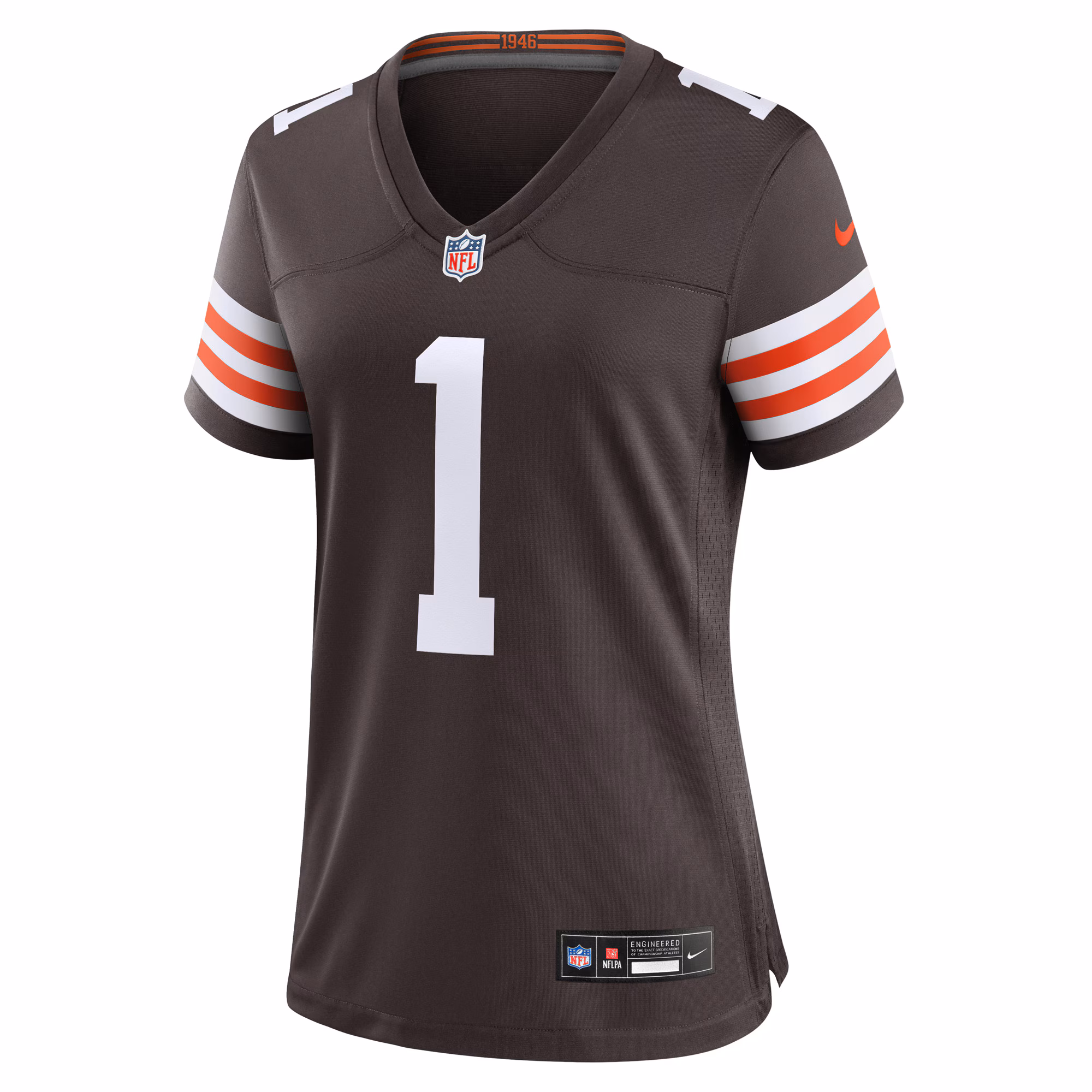 Number 1 Bride Cleveland Browns Nike Women's Game Jersey - Brown