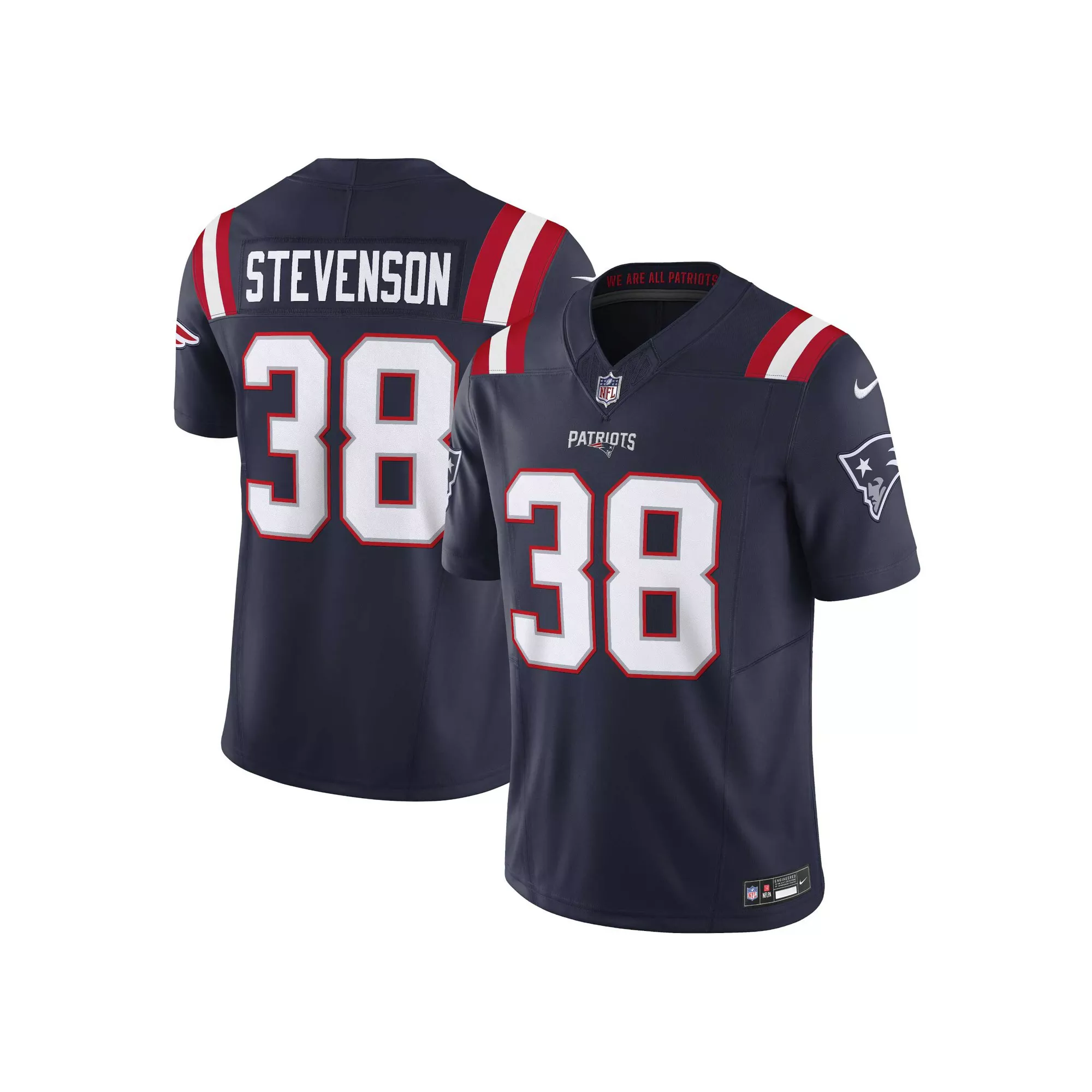 Men's Nike Rhamondre Stevenson Navy New England Patriots Vapor F.U.S.E. Limited Jersey