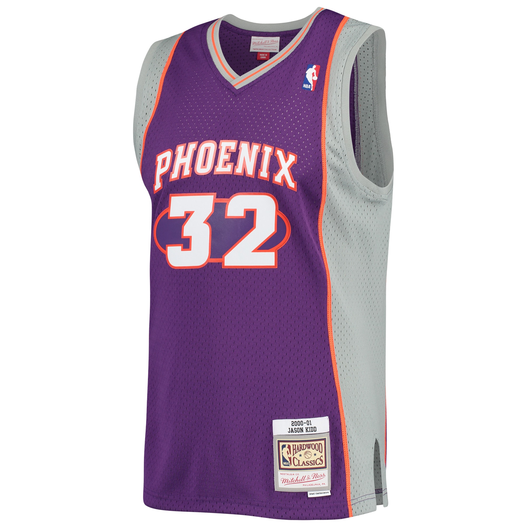Men's Mitchell & Ness Jason Kidd Purple Phoenix Suns 2001/02 Hardwood Classics Swingman Jersey