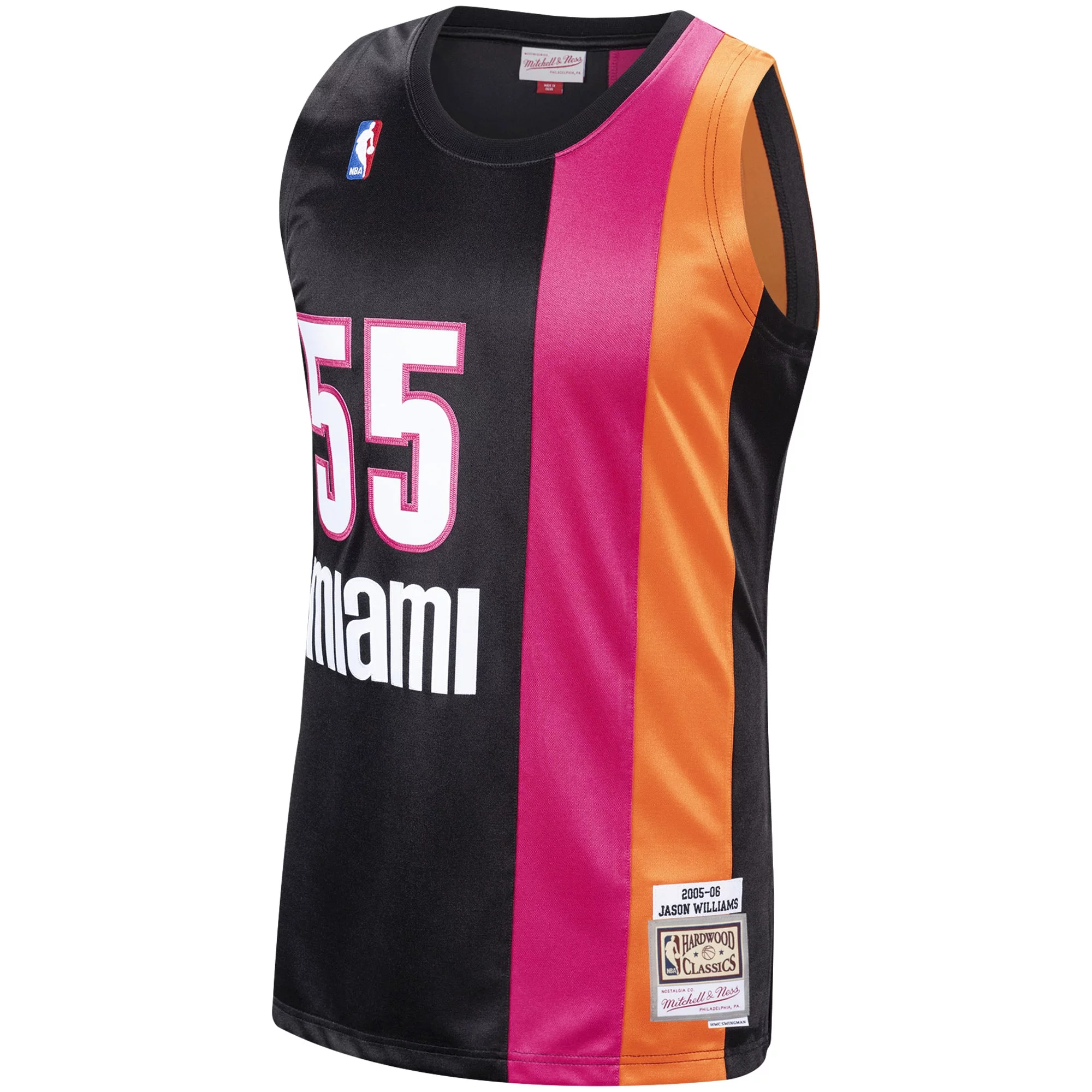 Men's Mitchell & Ness Jason Williams Black Miami Heat Hardwood Classics Swingman Jersey