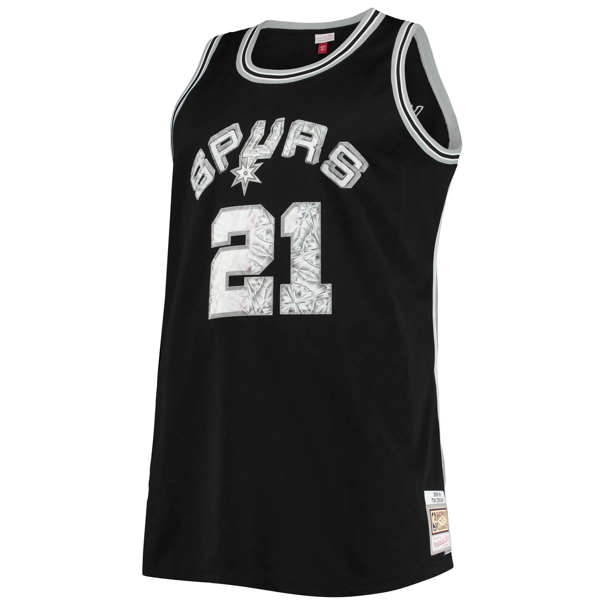 Men's Mitchell & Ness Tim Duncan Black San Antonio Spurs Big & Tall 1998/99 NBA 75th Anniversary Diamond Swingman Jersey