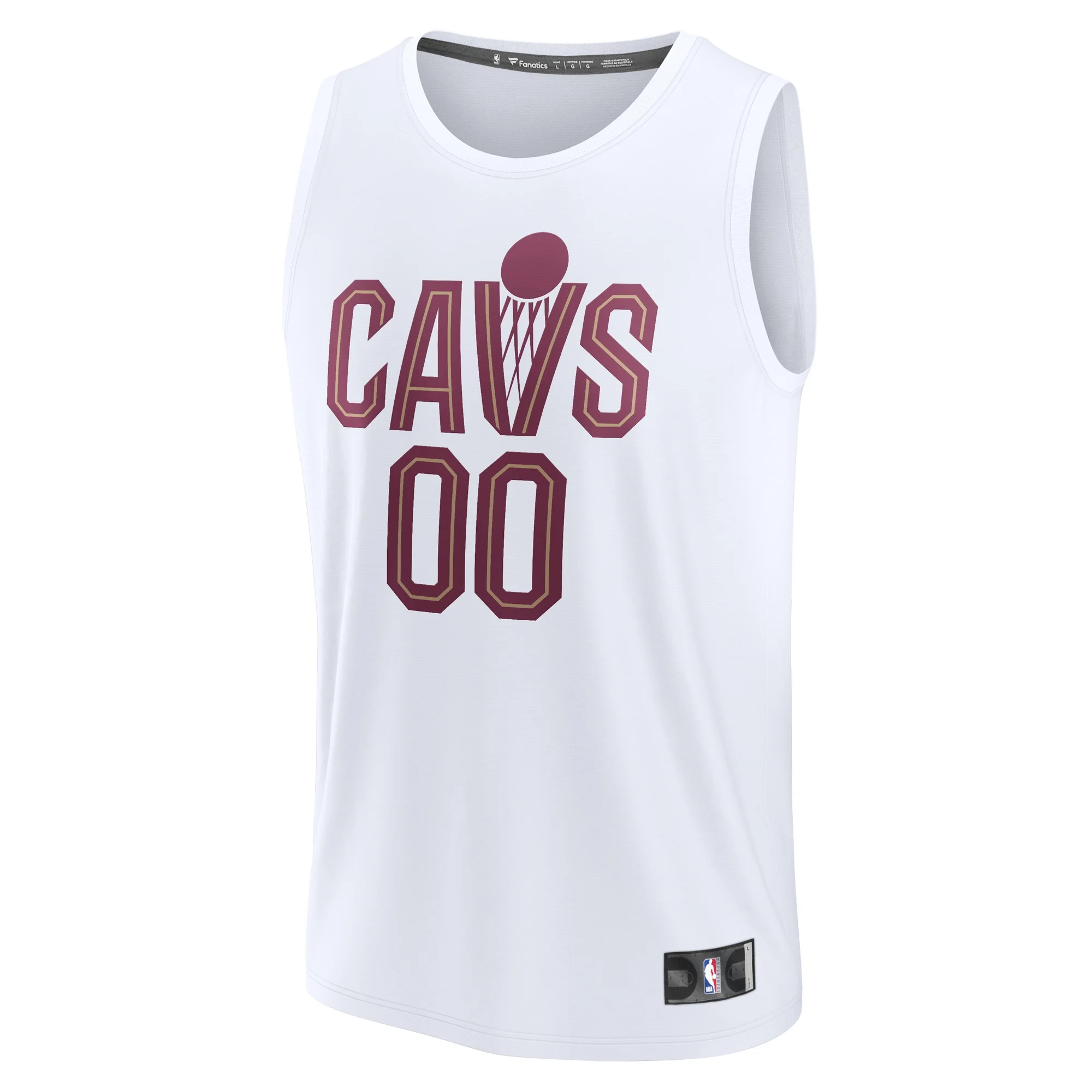 Men's Fanatics White Cleveland Cavaliers Fast Break Custom Replica Jersey - Association Edition