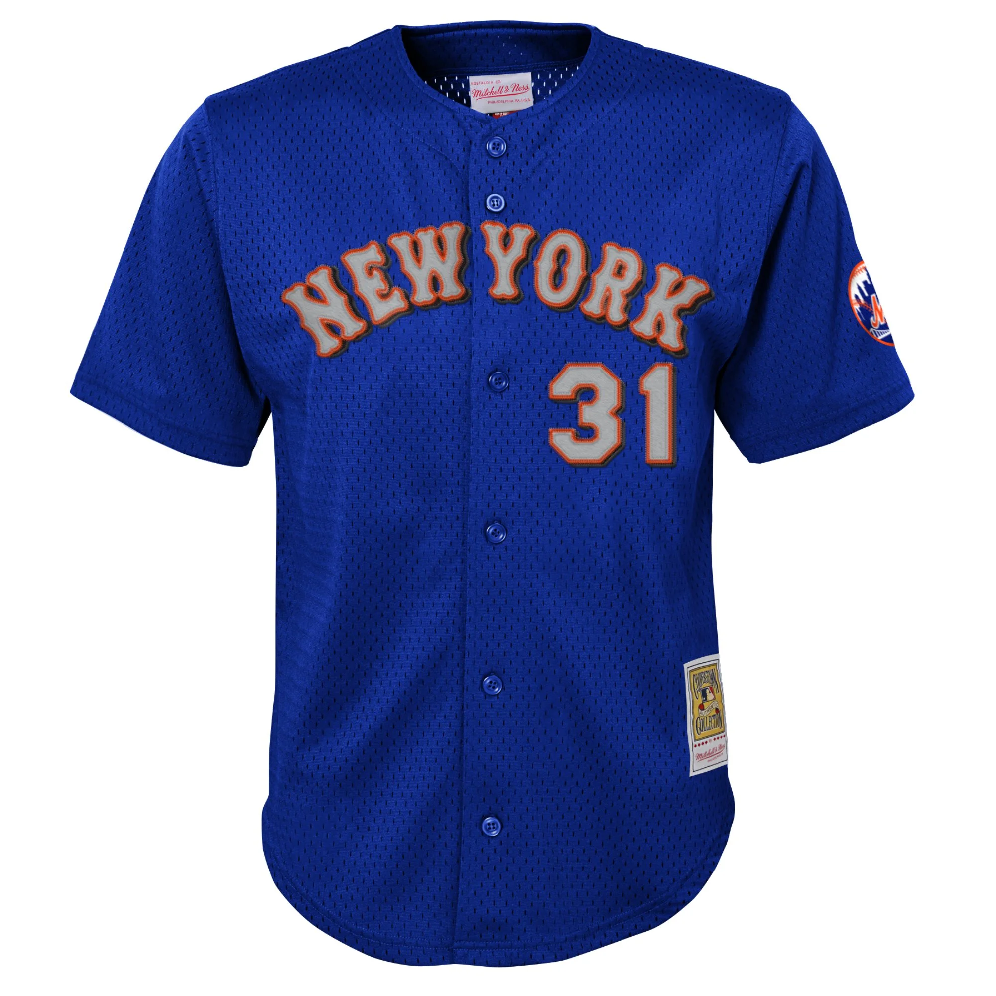Youth Mitchell & Ness Mike Piazza Royal New York Mets Cooperstown Collection Batting Practice Jersey