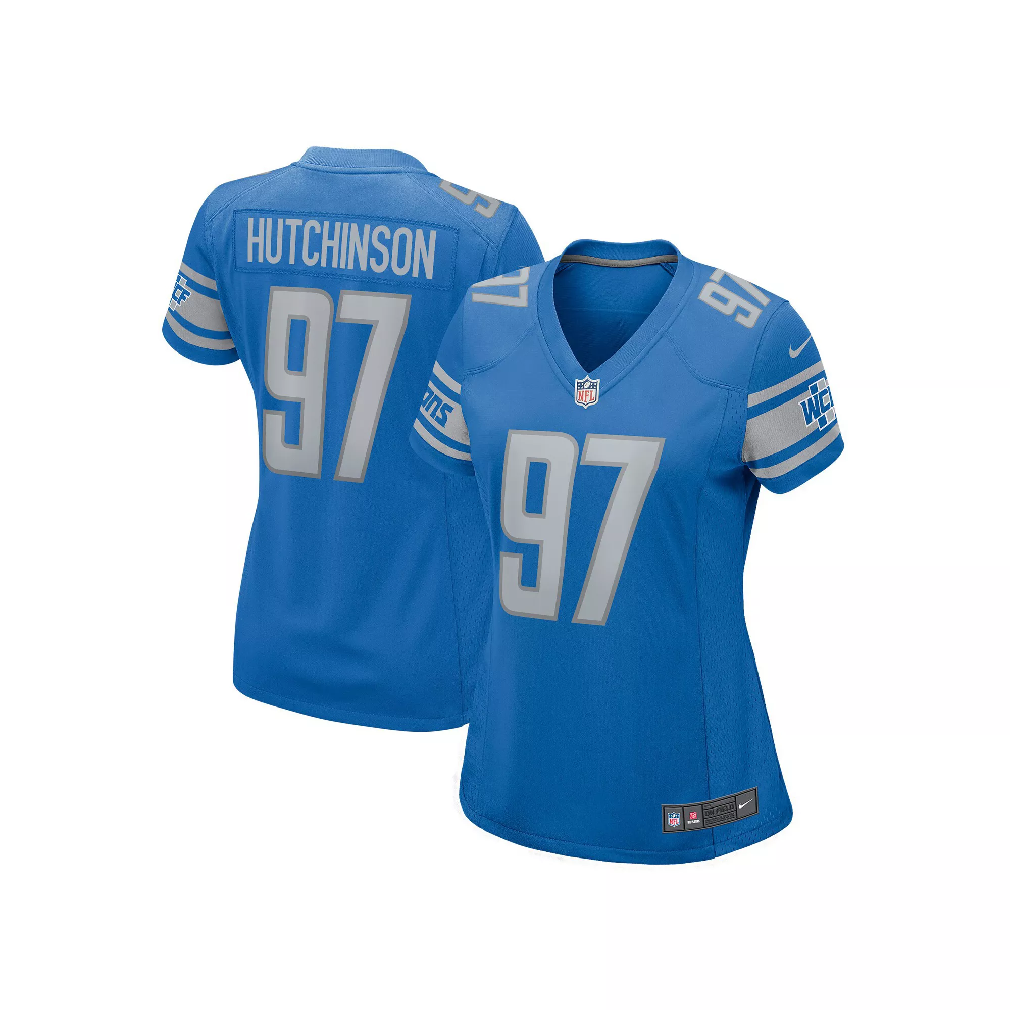 Women's Nike Aidan Hutchinson Blue Detroit Lions 2022 NFL Draft First Round Pick Game Jersey