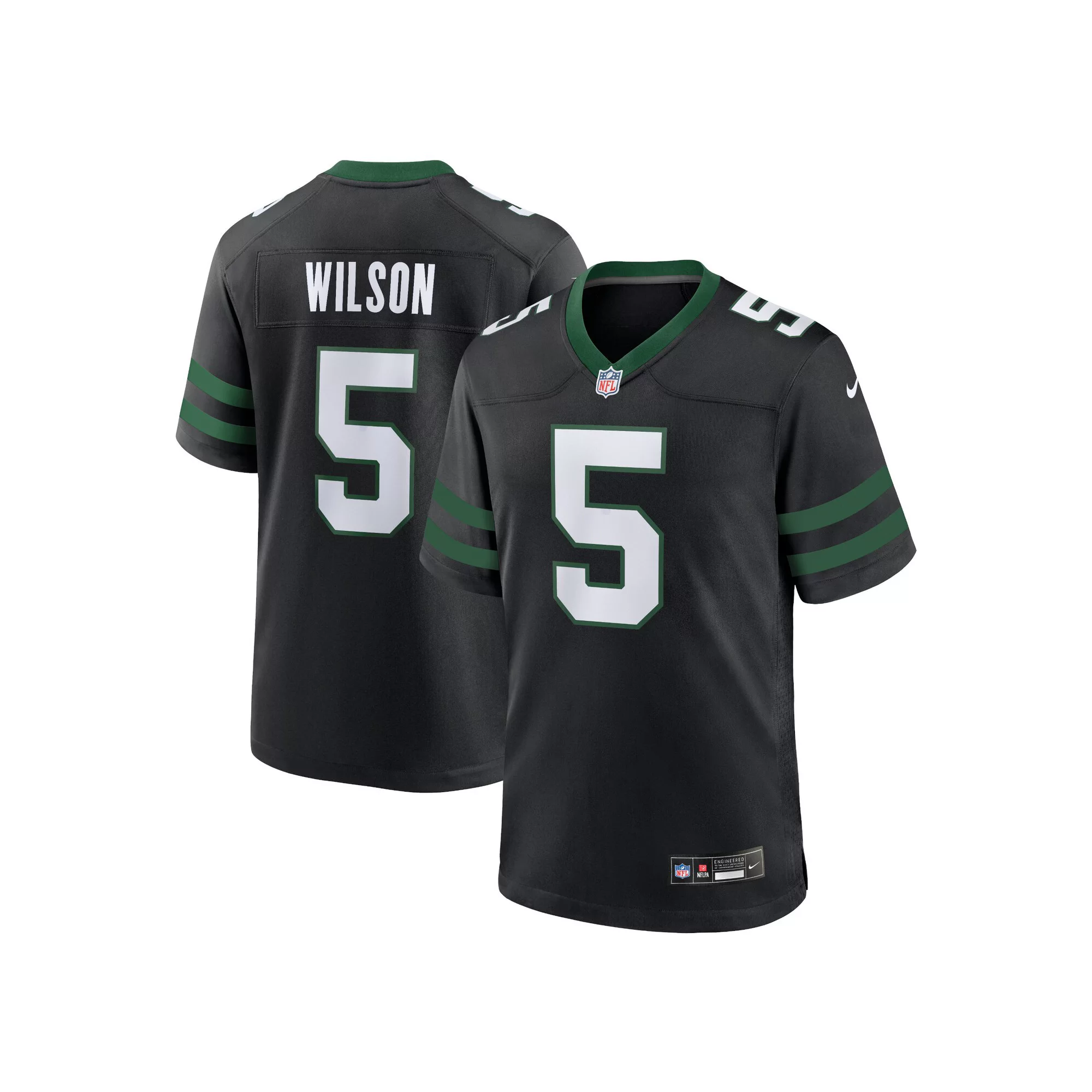Men's Nike Garrett Wilson Legacy Black New York Jets Alternate Game Jersey