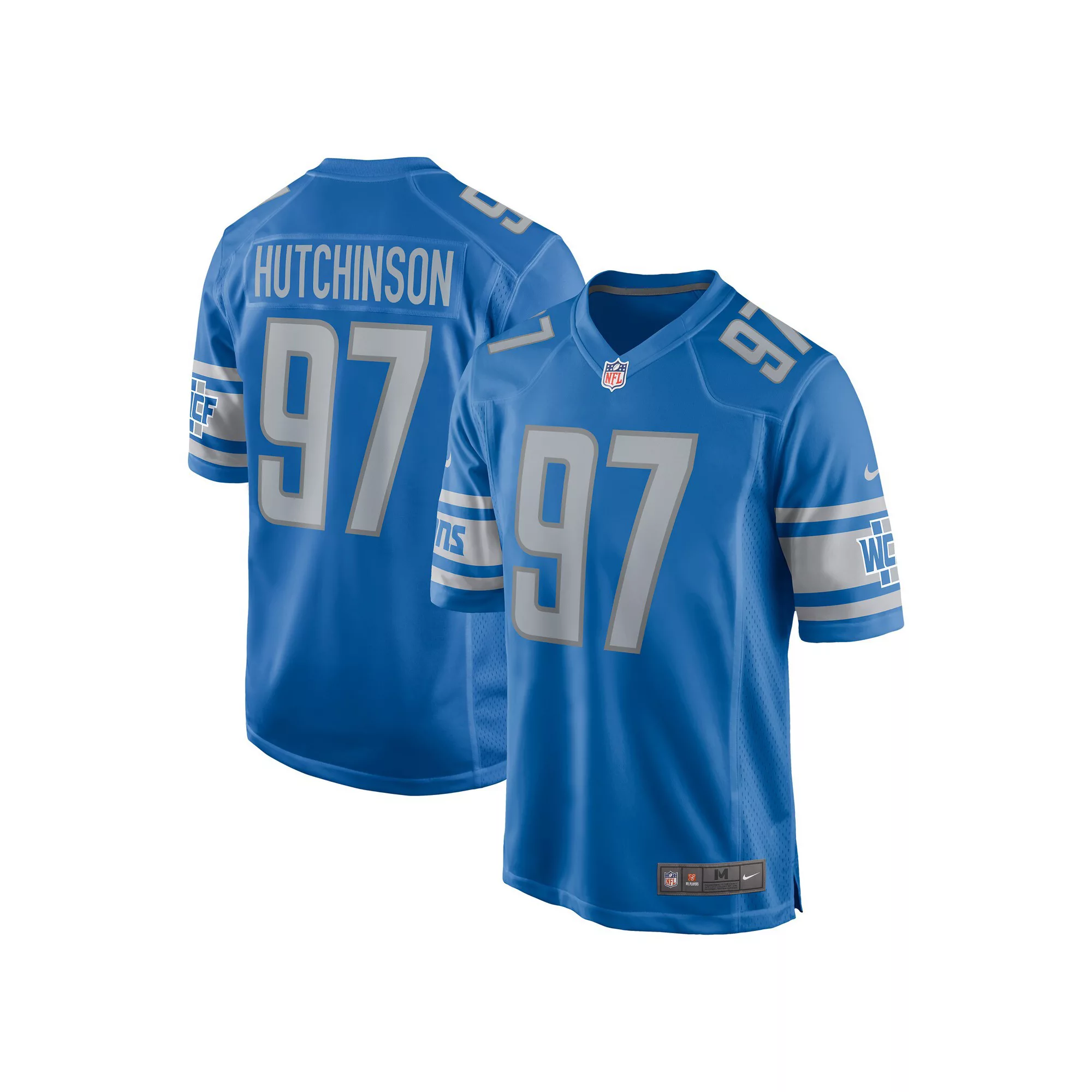 Men's Nike Aidan Hutchinson Blue Detroit Lions 2022 NFL Draft First Round Pick Game Jersey