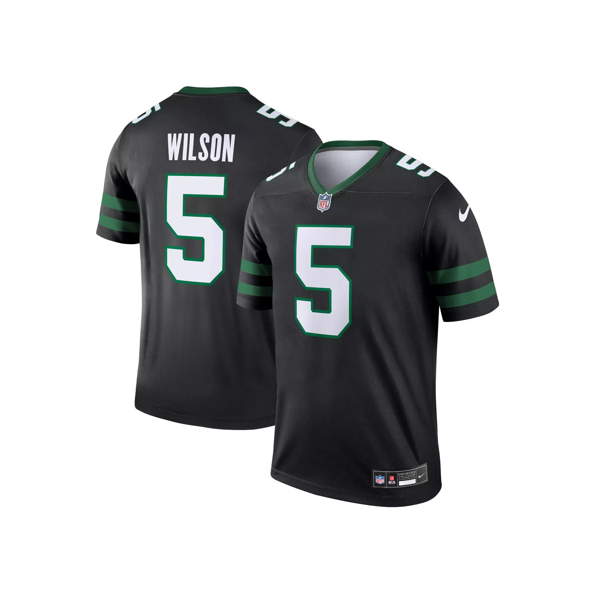 Men's Nike Garrett Wilson Legacy Black New York Jets Alternate Legend Jersey