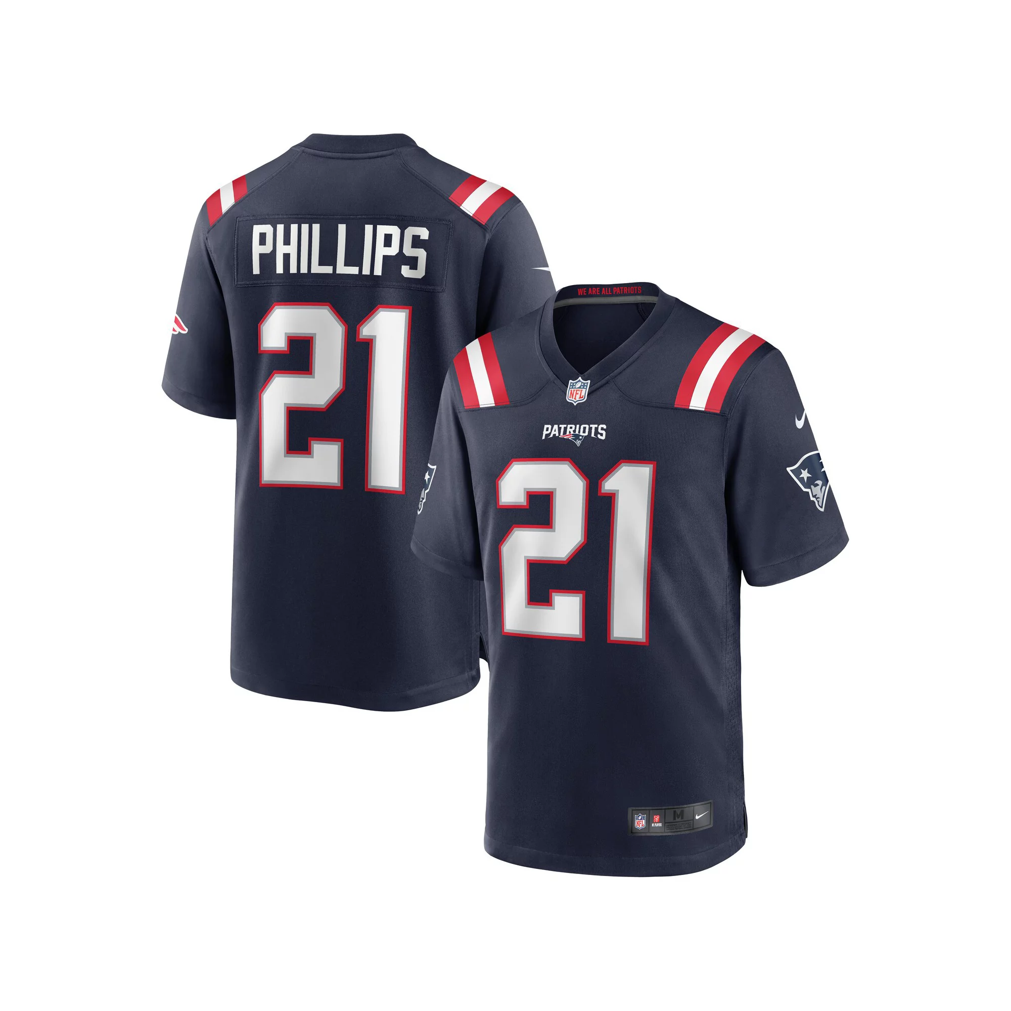 Men's Nike Adrian Phillips Navy New England Patriots Game Jersey