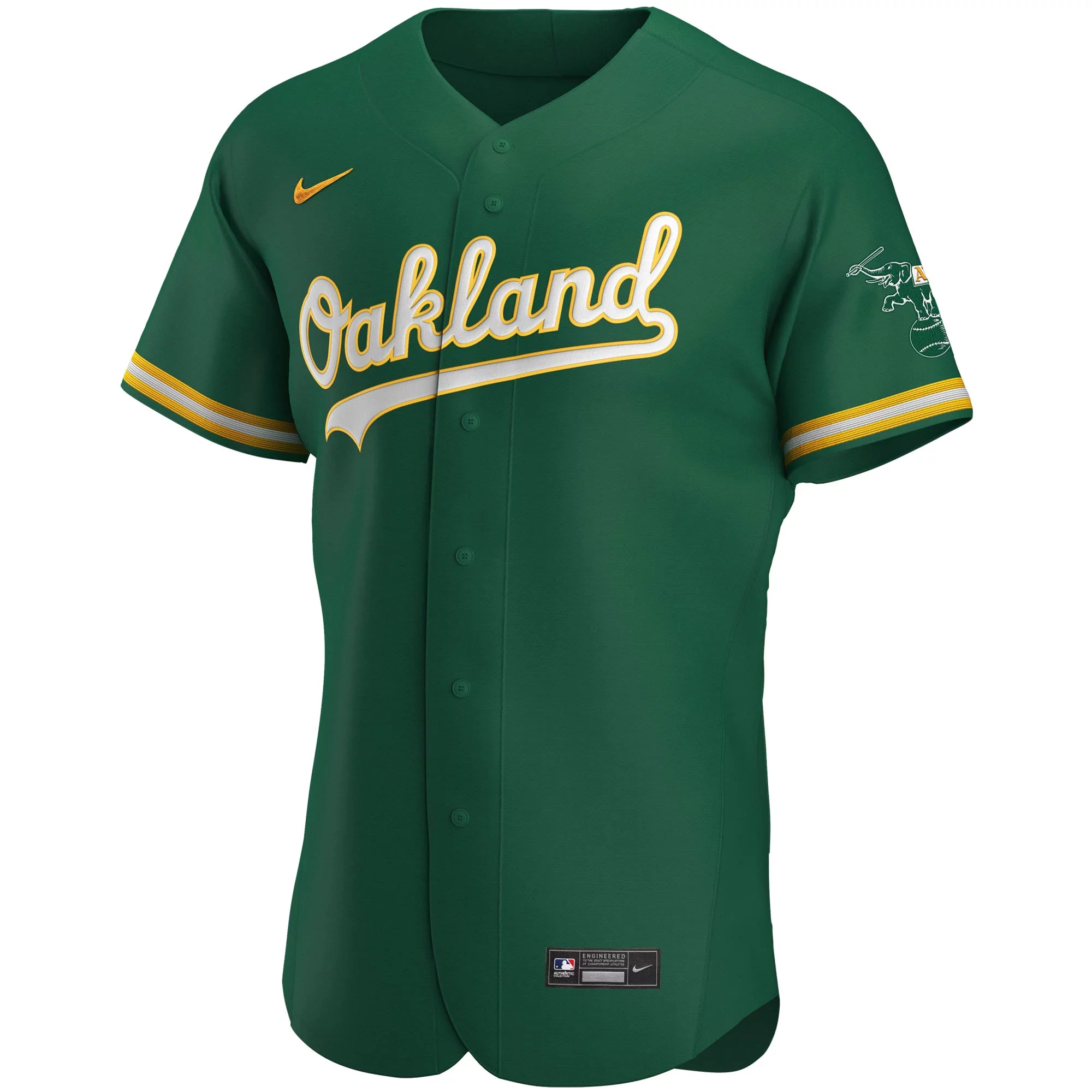 Men's Nike Kelly Green Oakland Athletics Authentic Team Jersey