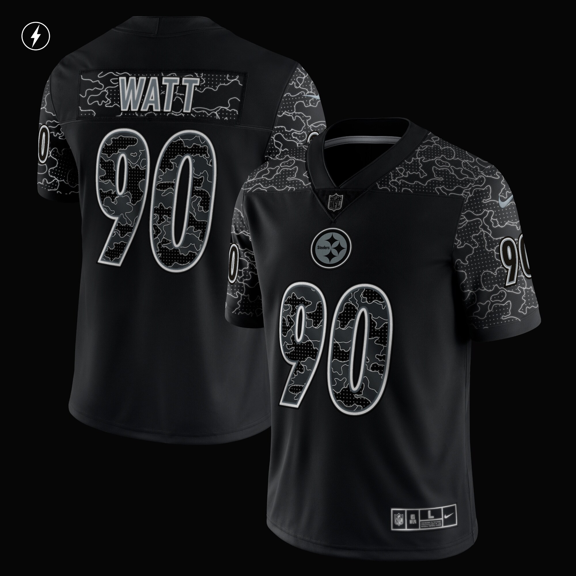 T.J. Watt Pittsburgh Steelers Nike RFLCTV Limited Jersey - Black