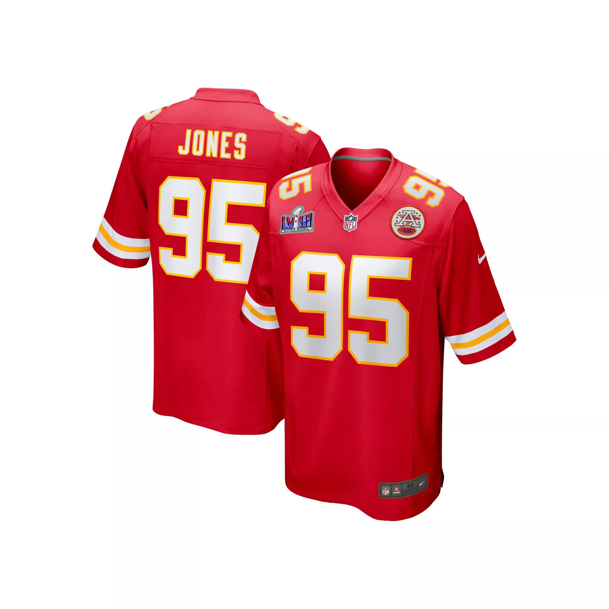 Men's Nike Chris Jones Red Kansas City Chiefs Super Bowl LVIII Game Jersey