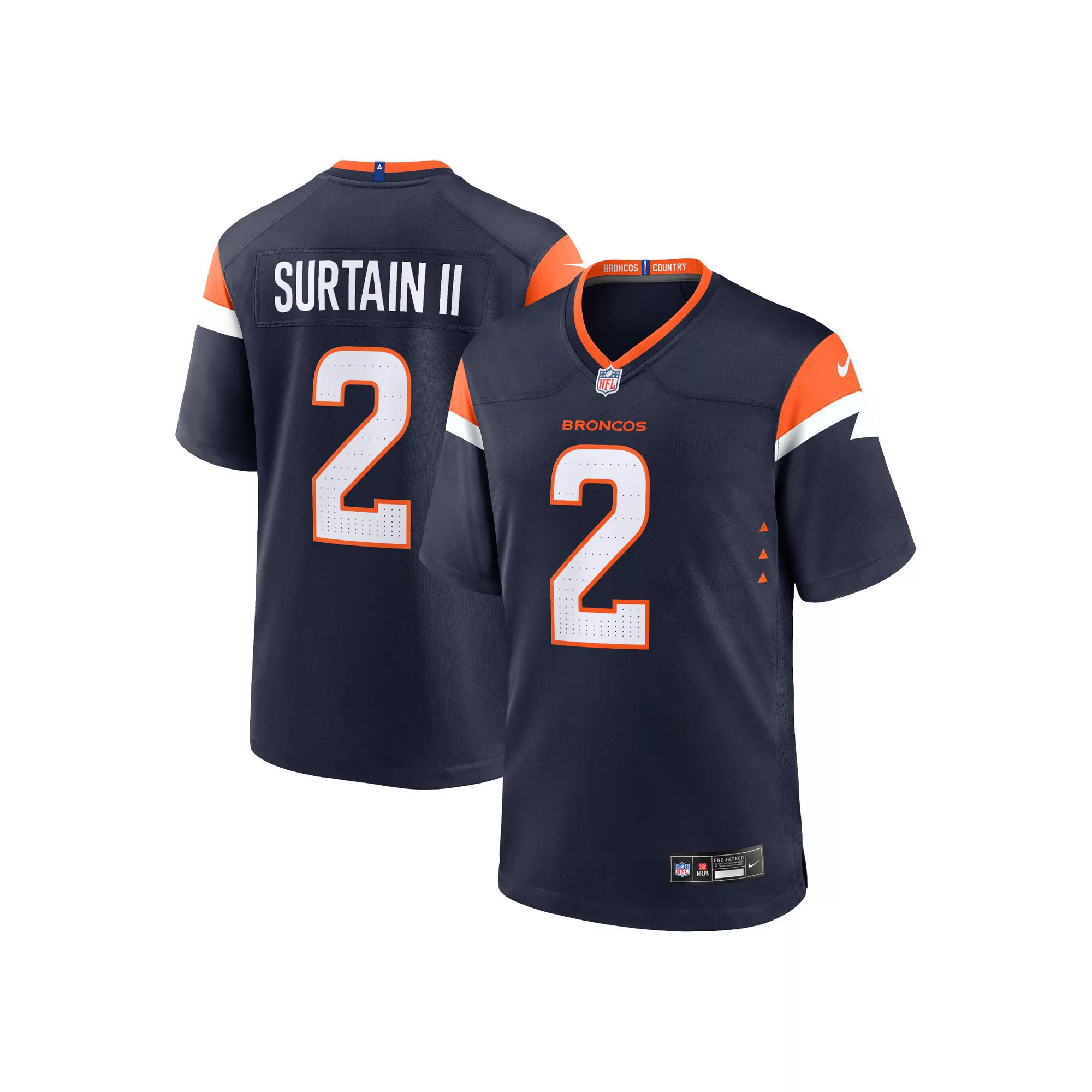 Men's Nike Patrick Surtain II Navy Denver Broncos Alternate Game Jersey