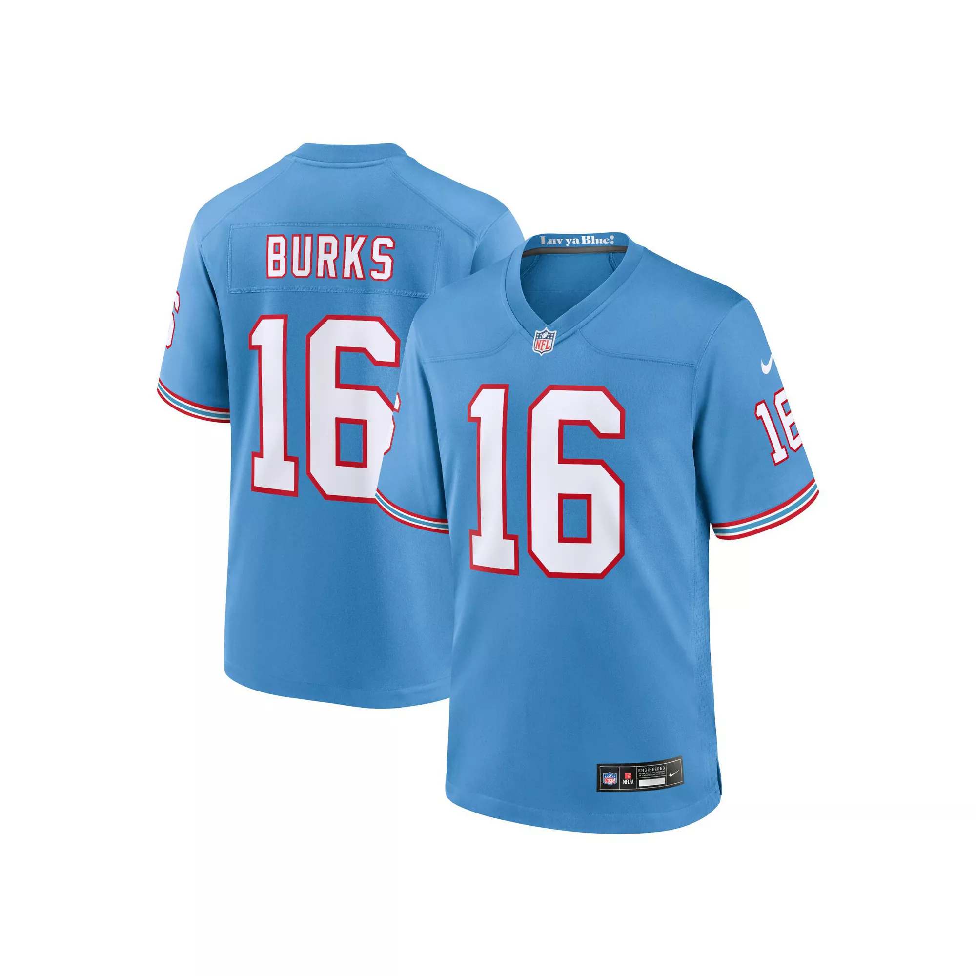 Men's Nike Treylon Burks Light Blue Tennessee Titans Oilers Throwback Alternate Game Player Jersey