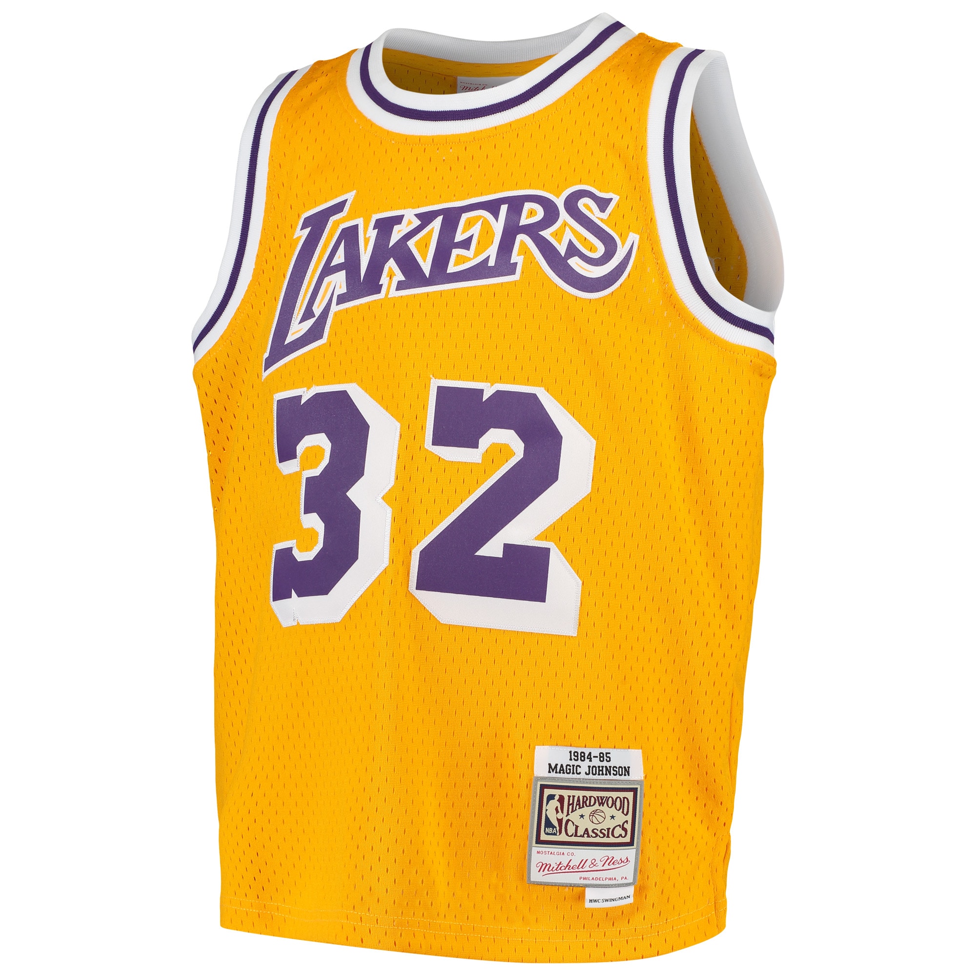 Youth Mitchell & Ness Magic Johnson Gold Los Angeles Lakers Swingman Throwback Jersey
