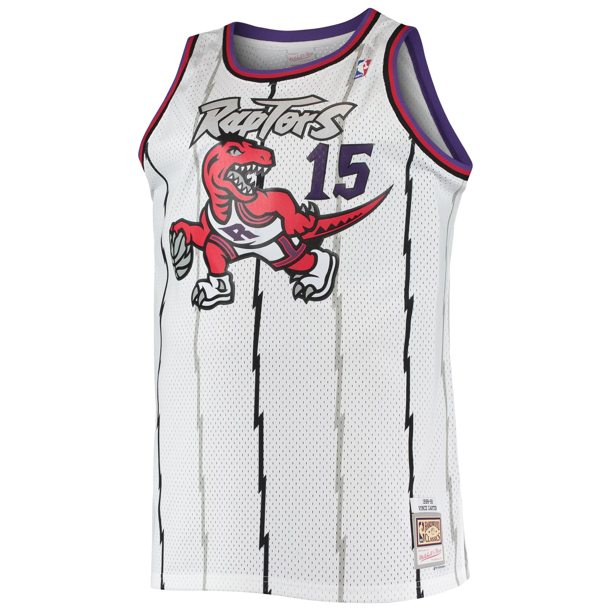 Men's Mitchell & Ness Vince Carter White Toronto Raptors 1998/99 Big & Tall Hardwood Classics Swingman Jersey