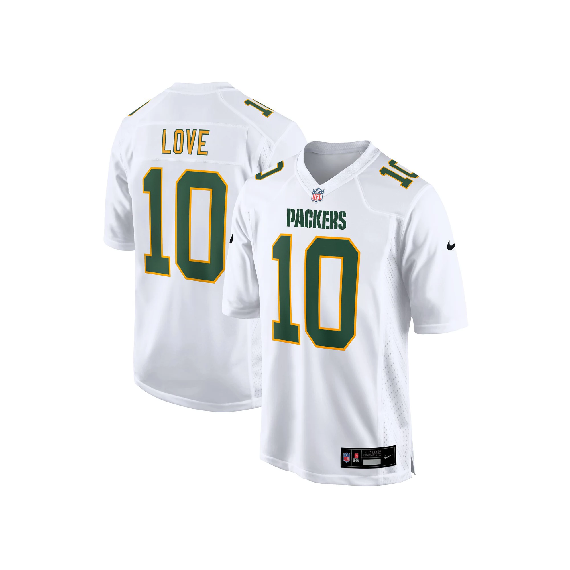 Men's Nike Jordan Love White Green Bay Packers Fashion Game Jersey