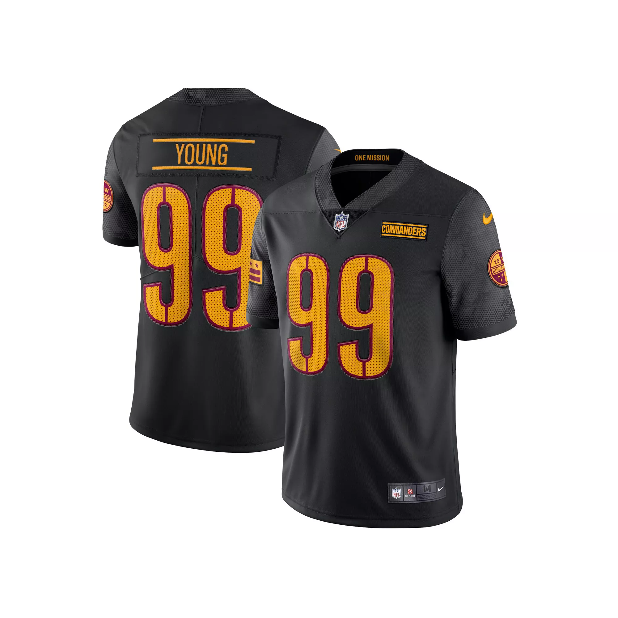 Men's Nike Chase Young Black Washington Commanders Alternate Vapor Limited Jersey