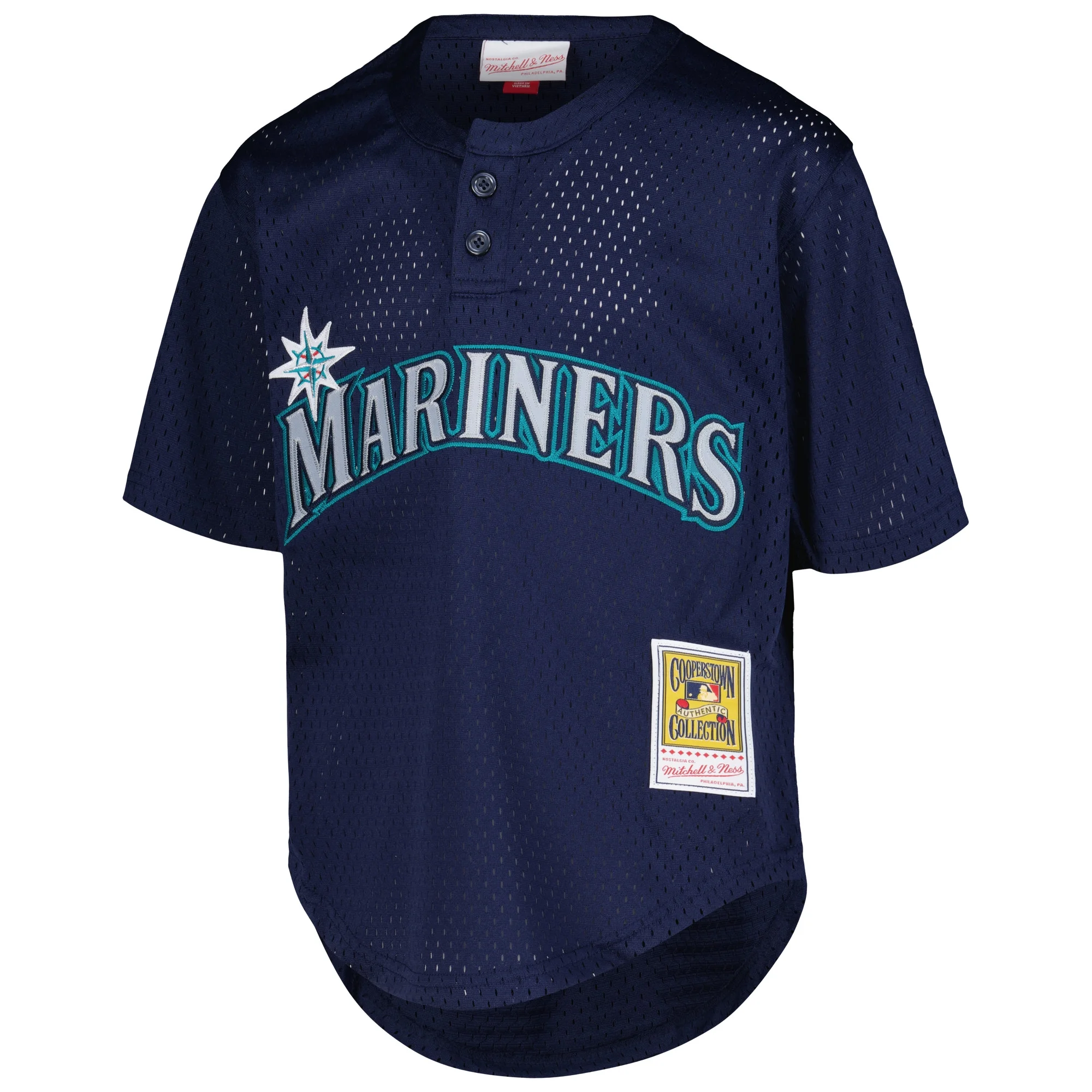 Youth Mitchell & Ness Ken Griffey Jr. Navy Seattle Mariners Cooperstown Collection Mesh Batting Practice Jersey