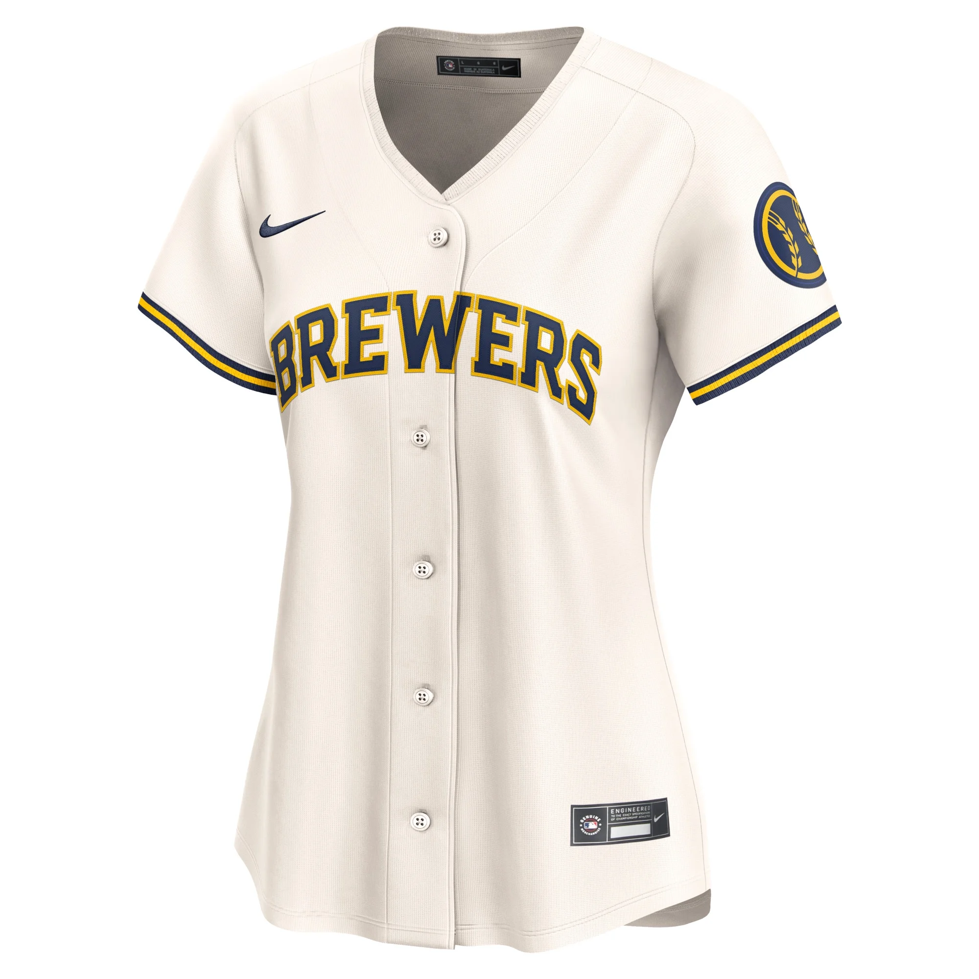 Women's Nike Cream Milwaukee Brewers 2024 Jackie Robinson Day Home Limited Jersey