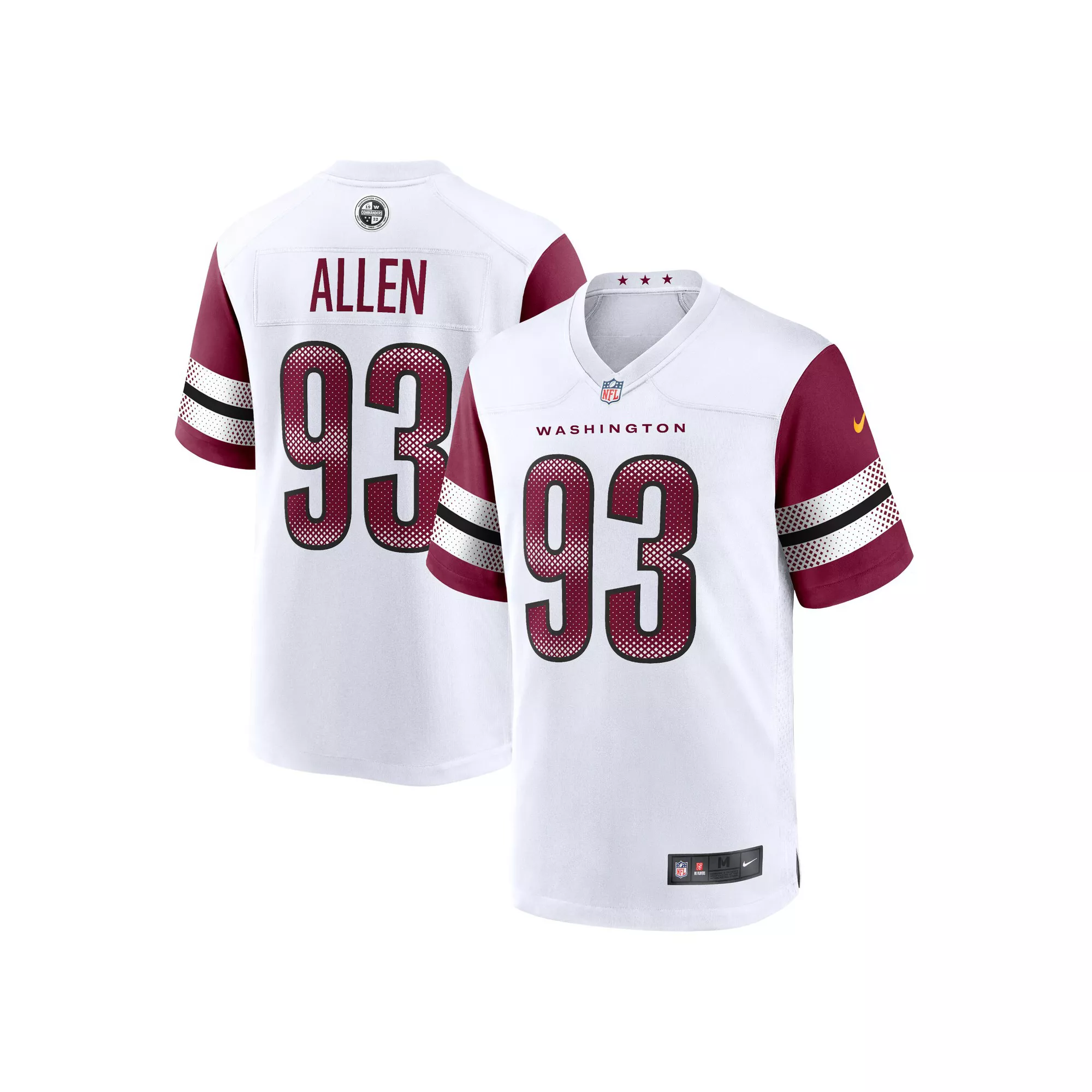 Men's Nike Jonathan Allen White Washington Commanders Game Jersey