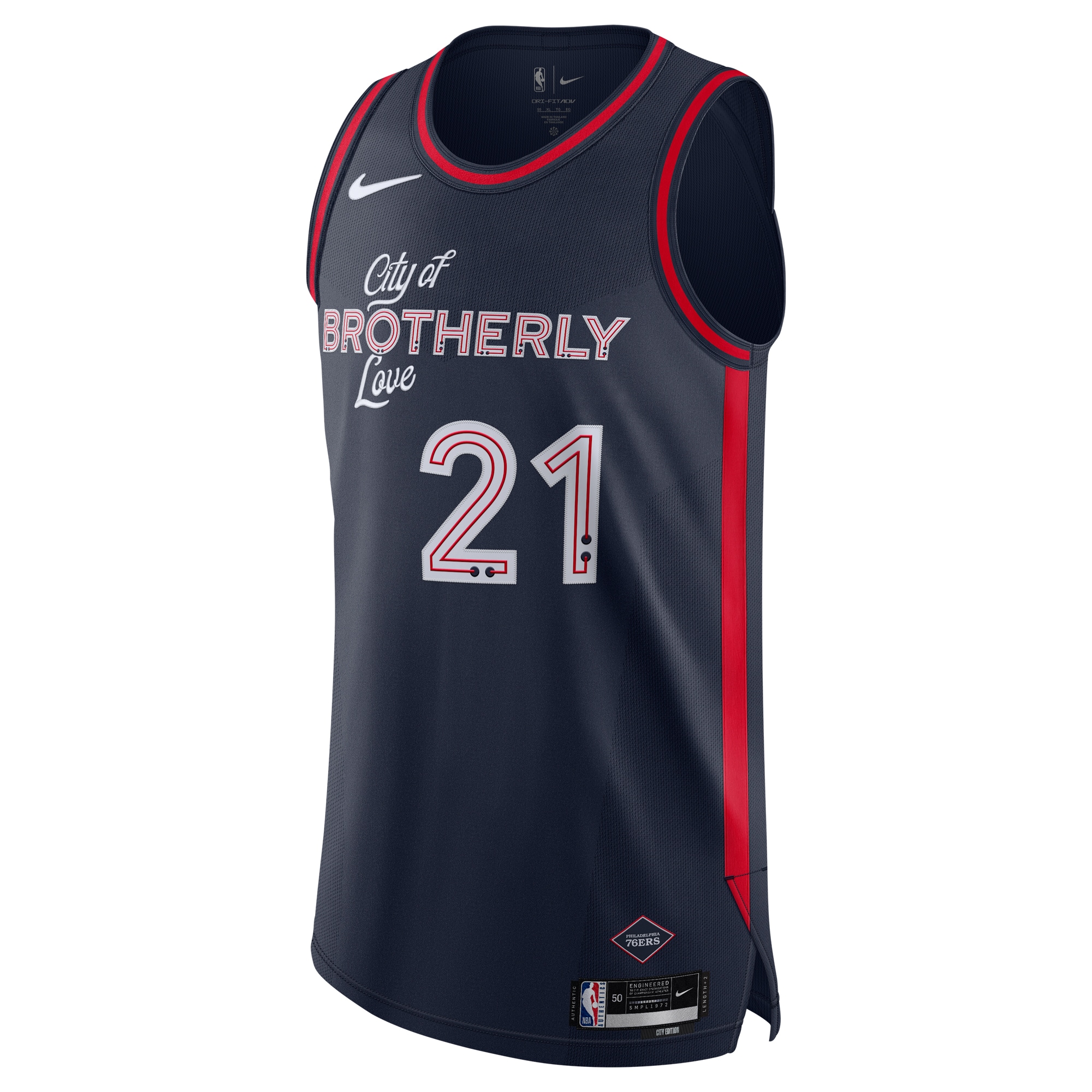 Nike Joel Embiid Philadelphia 76ers  Authentic Jersey - City Edition - Navy