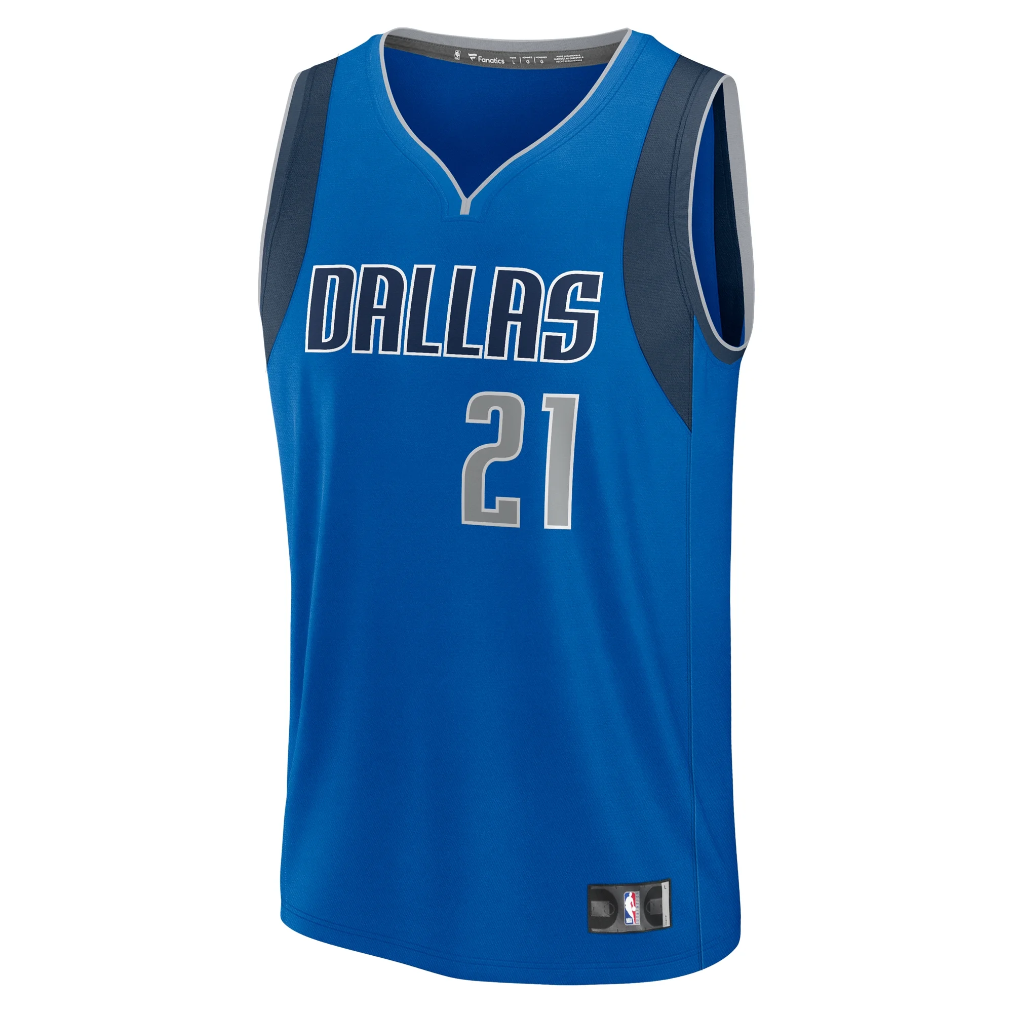 Men's Fanatics Daniel Gafford Blue Dallas Mavericks Fast Break Player Jersey - Icon Edition