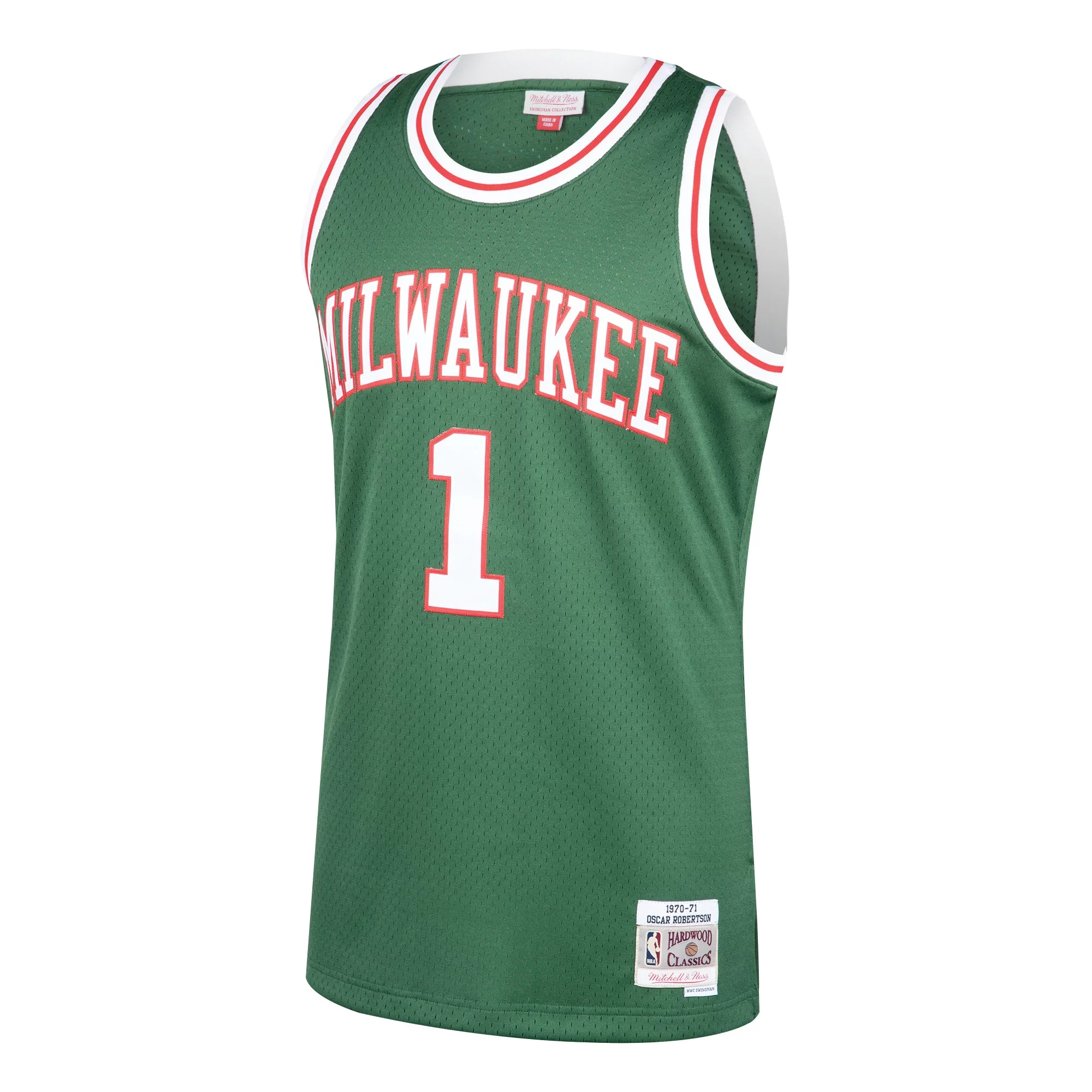 Men's Mitchell & Ness Oscar Robertson Green Milwaukee Bucks 2001/02 Hardwood Classics Swingman Jersey