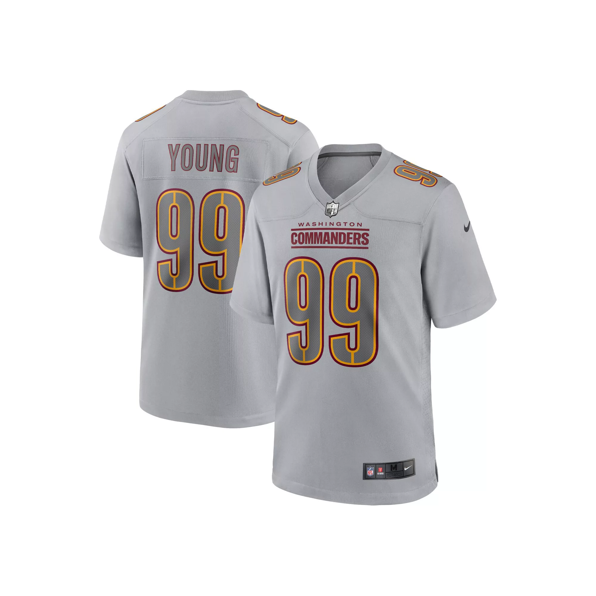 Men's Nike Chase Young Gray Washington Commanders Atmosphere Fashion Game Jersey