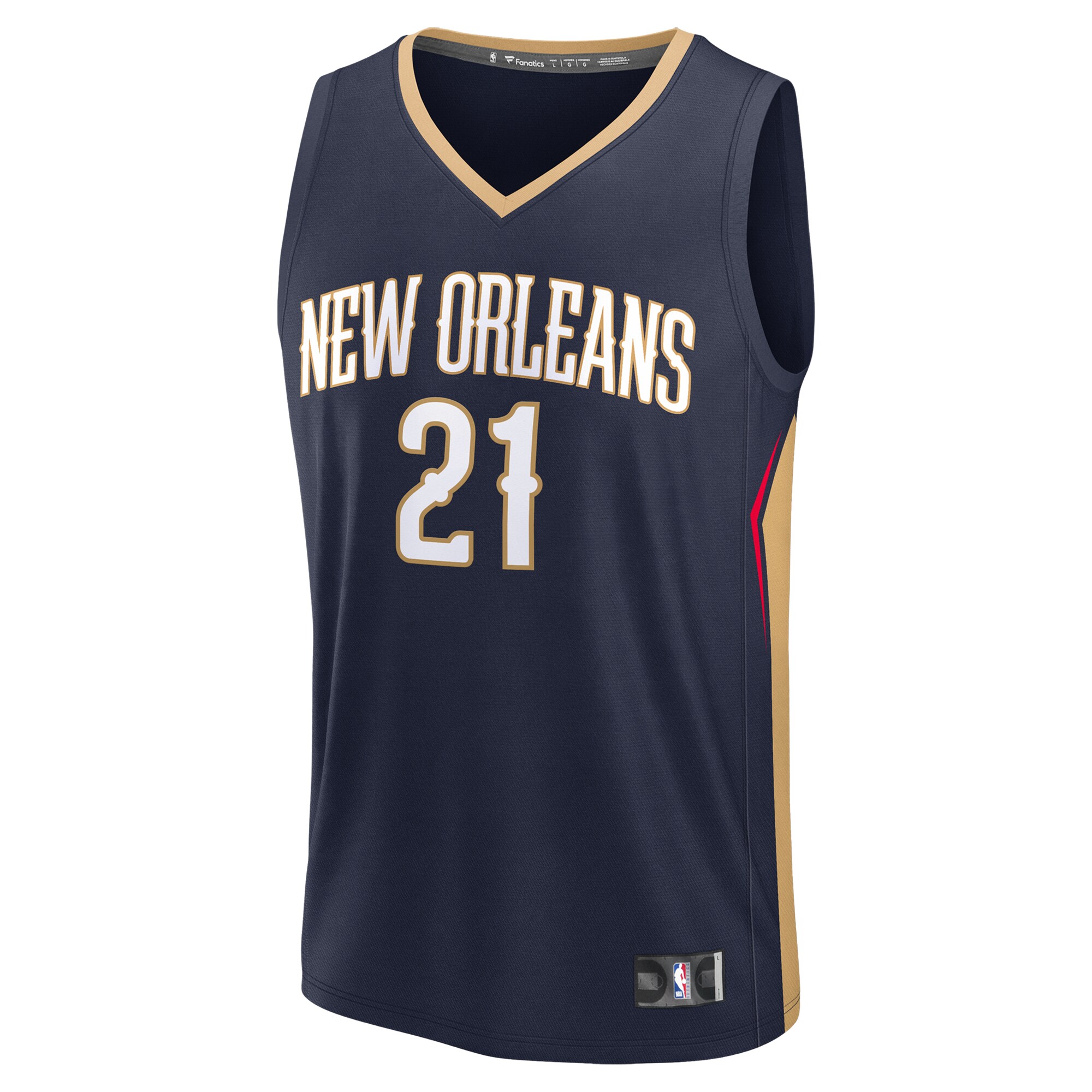 Yves Missi New Orleans Pelicans Fanatics Youth 2024 NBA Draft Fast Break Player Jersey - Icon Edition - Navy