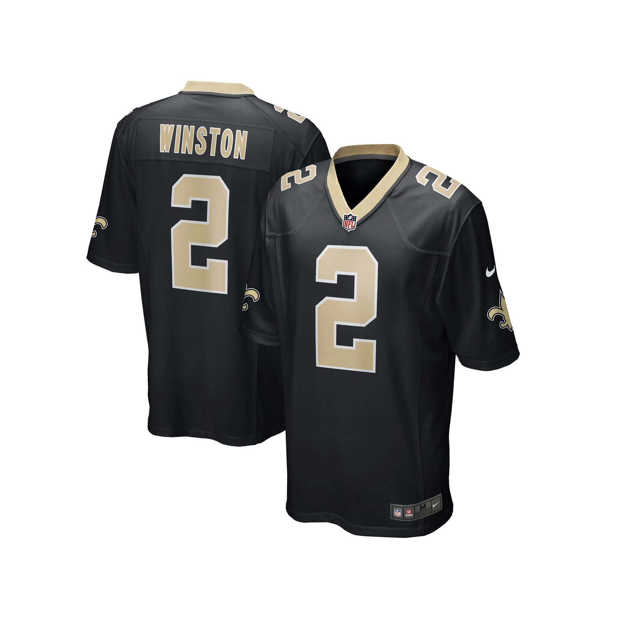 Men's Nike Jameis Winston Black New Orleans Saints Game Jersey