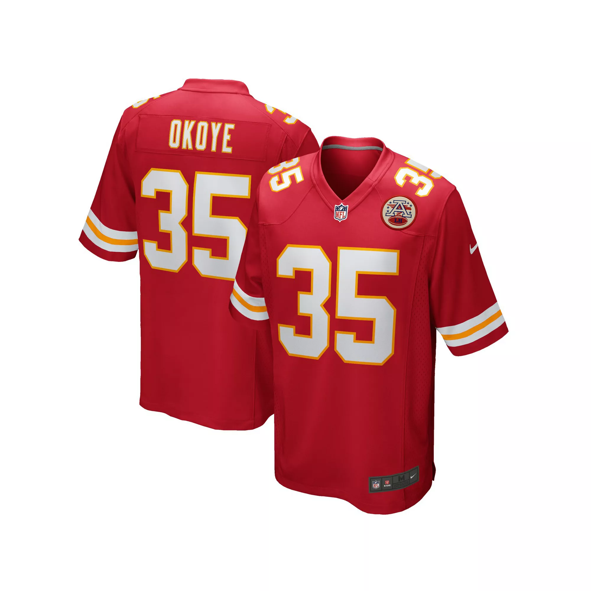 Men's Nike Christian Okoye Red Kansas City Chiefs Game Retired Player Jersey