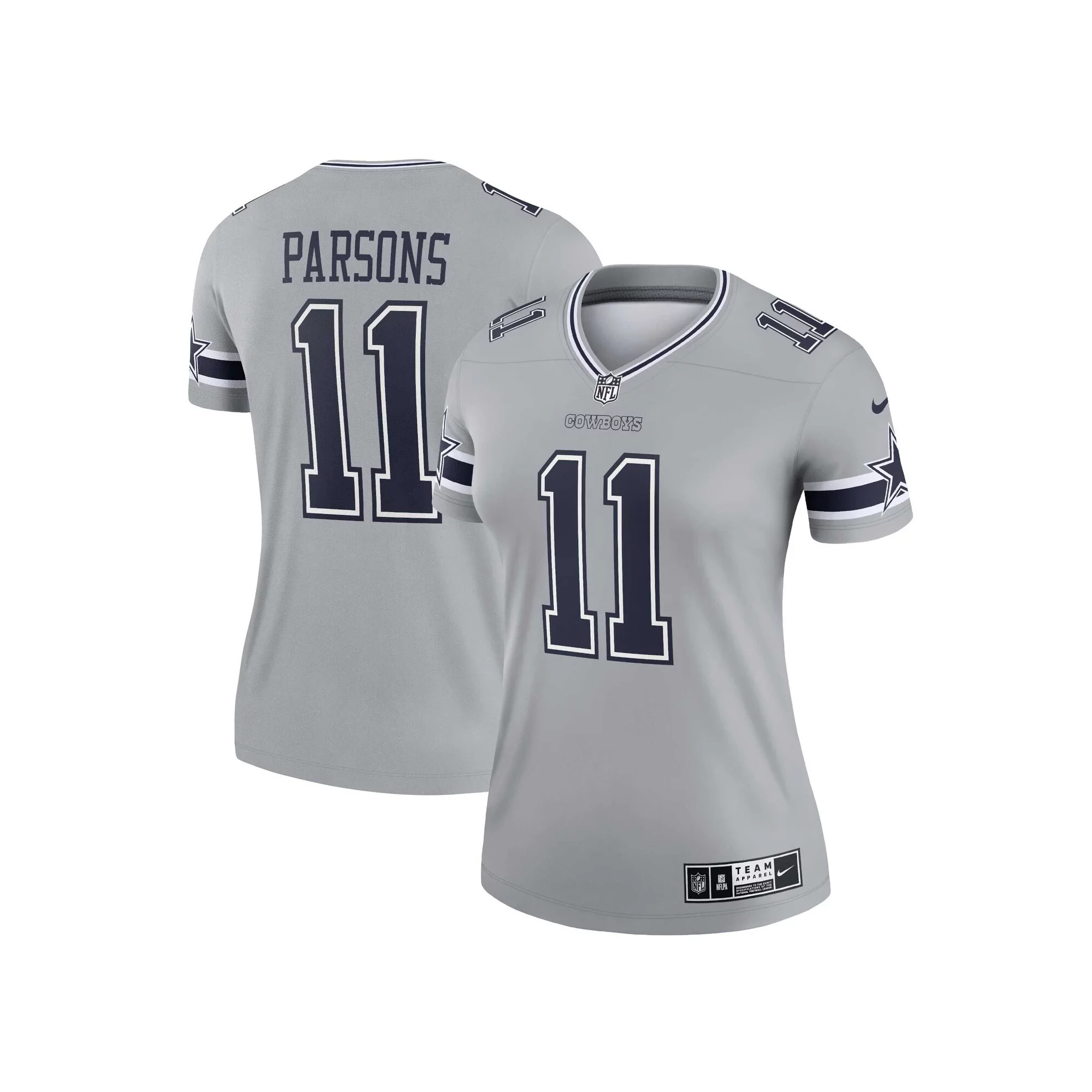 Women's Nike Micah Parsons Silver Dallas Cowboys Inverted Legend Jersey