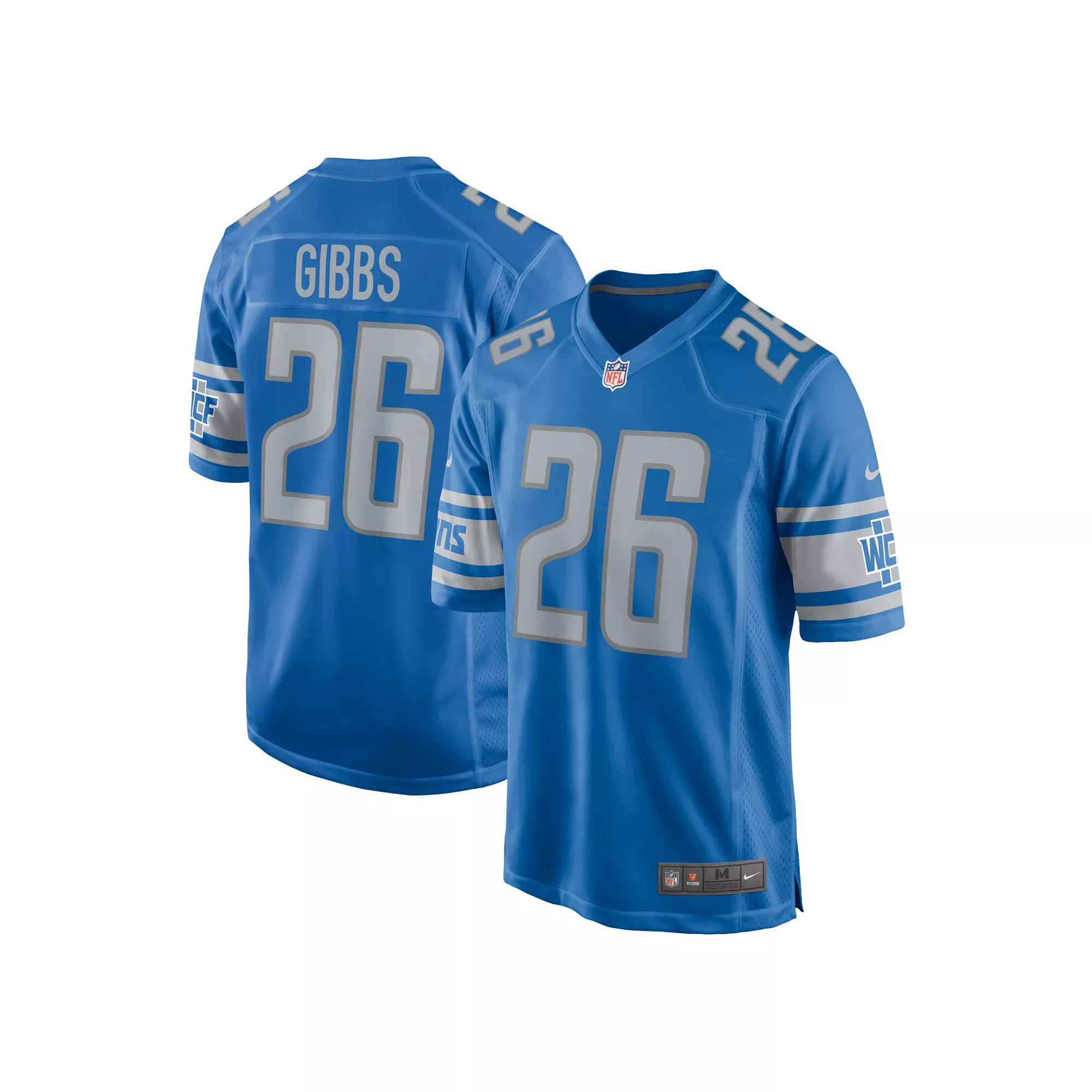 Men's Nike Jahmyr Gibbs Blue Detroit Lions 2023 NFL Draft First Round Pick Game Jersey