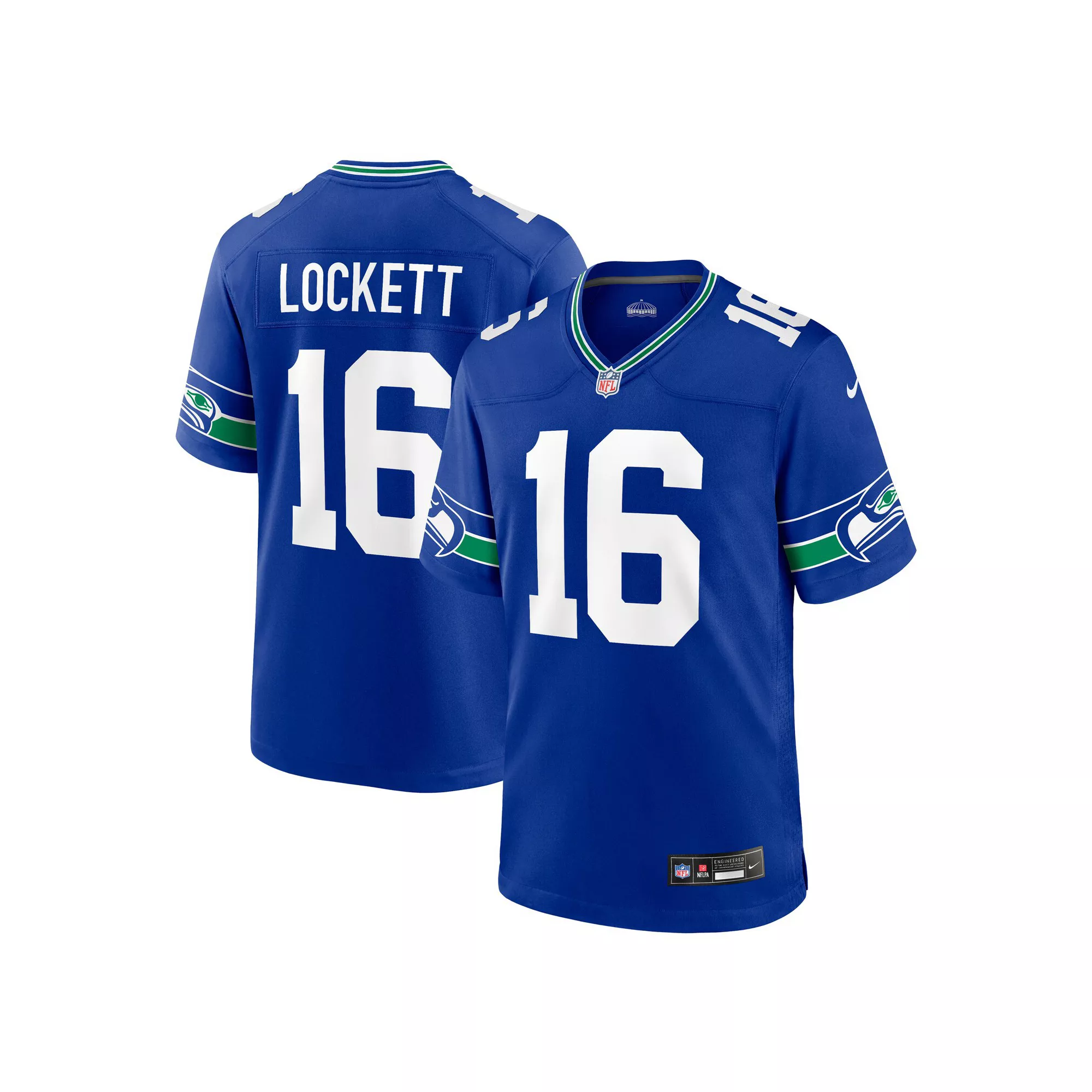 Men's Nike Tyler Lockett Royal Seattle Seahawks Throwback Player Game Jersey