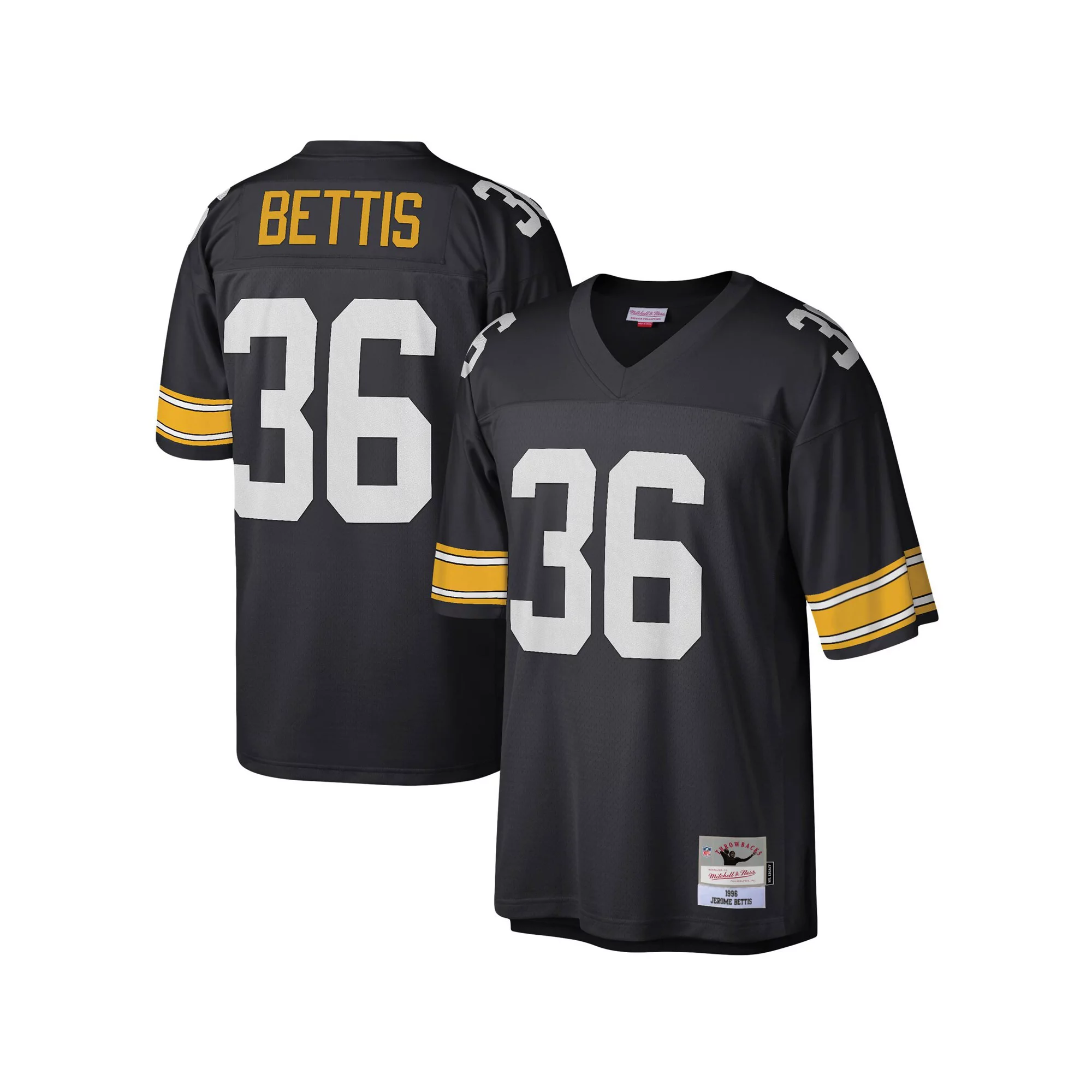Men's Mitchell & Ness Jerome Bettis Black Pittsburgh Steelers Legacy Replica Jersey