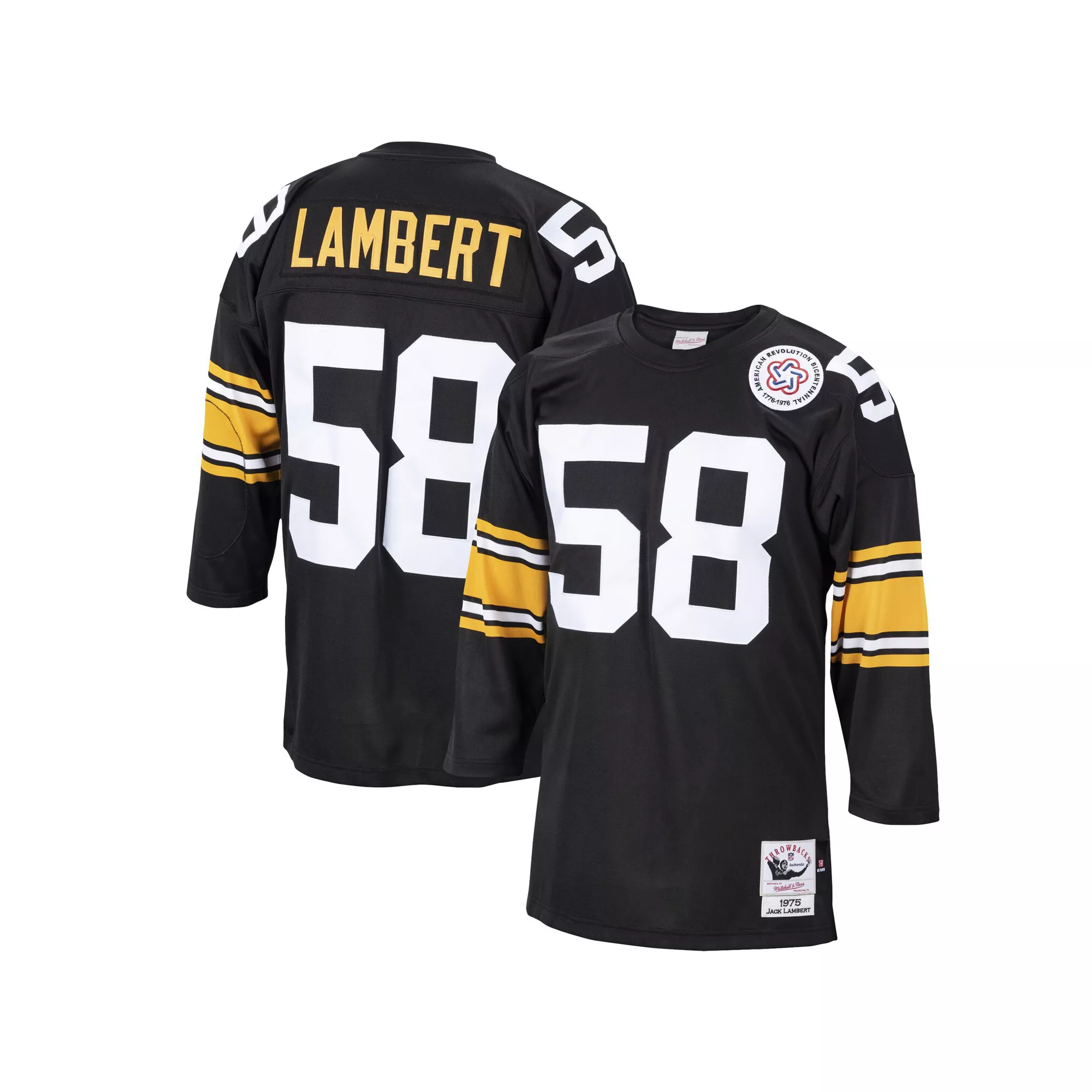 Men's Mitchell & Ness Jack Lambert Black Pittsburgh Steelers 1975 Authentic Retired Player Jersey